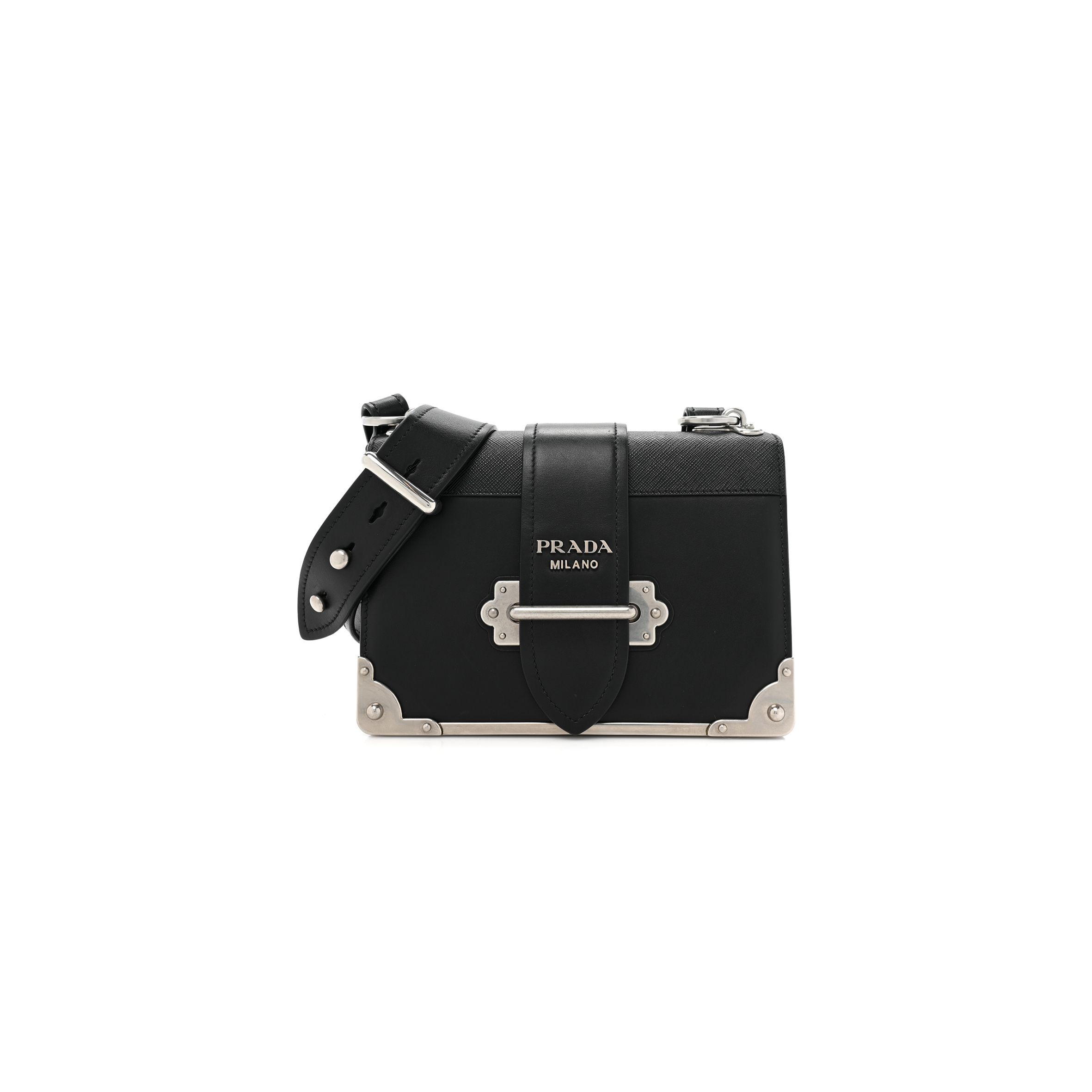 PRADA CITY CALF SAFFIANO CAHIER BAG BLACK (20*14*9cm) PRADA CITY CALF SAFFIANO CAHIER BAG BLACK (20*14*9cm)