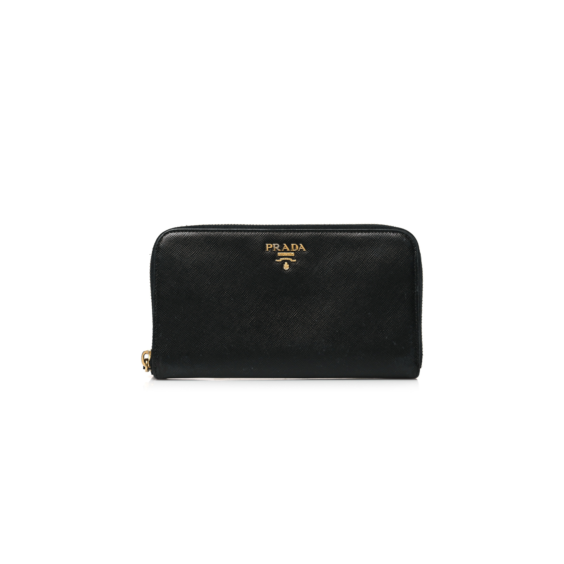 PRADA SAFFIANO METAL ZIP AROUND WALLET BLACK (18*10*2cm) PRADA SAFFIANO METAL ZIP AROUND WALLET BLACK (18*10*2cm)