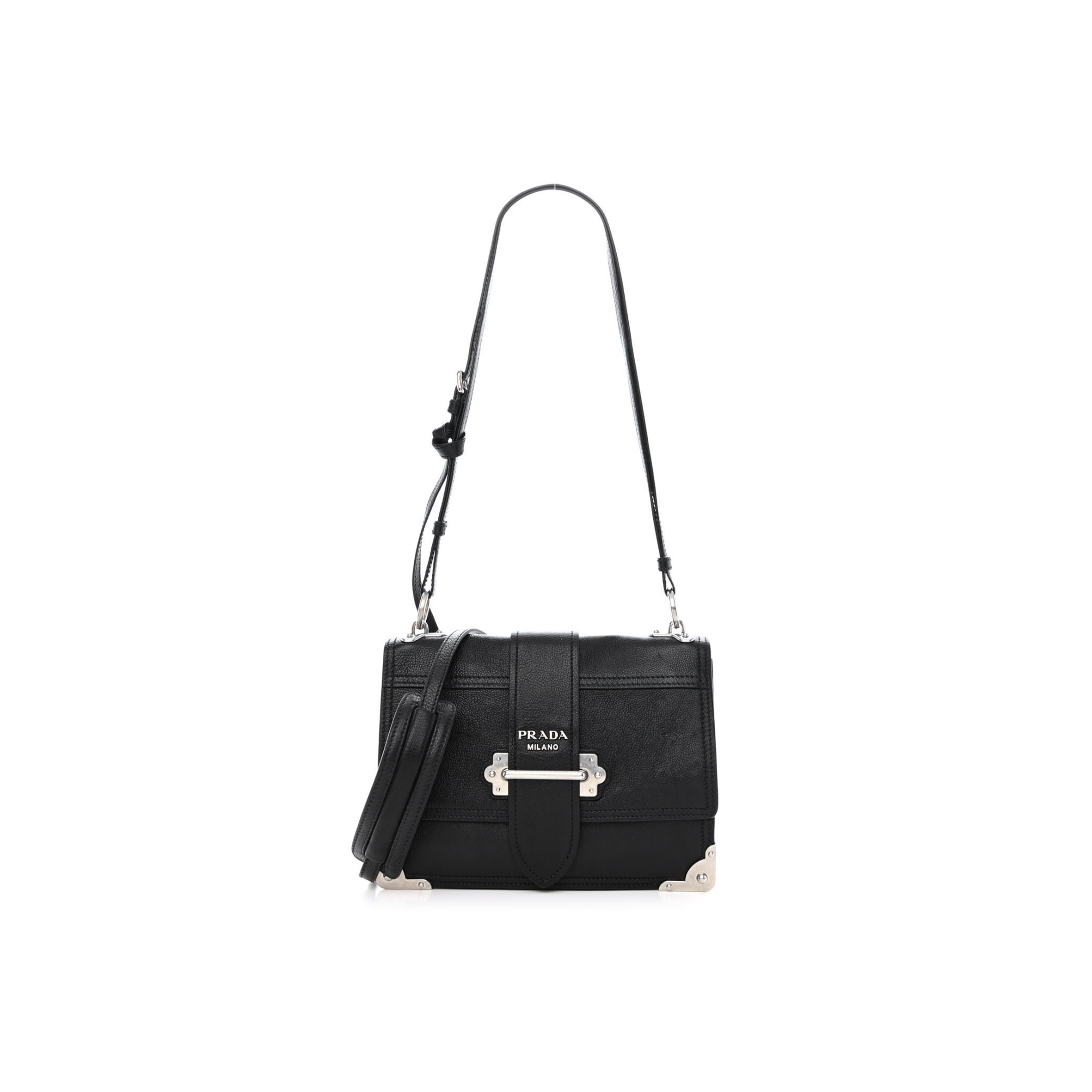 PRADA GLACE CALFSKIN LARGE SOFT CAHIER BAG BLACK (23*17*8cm) PRADA GLACE CALFSKIN LARGE SOFT CAHIER BAG BLACK (23*17*8cm)