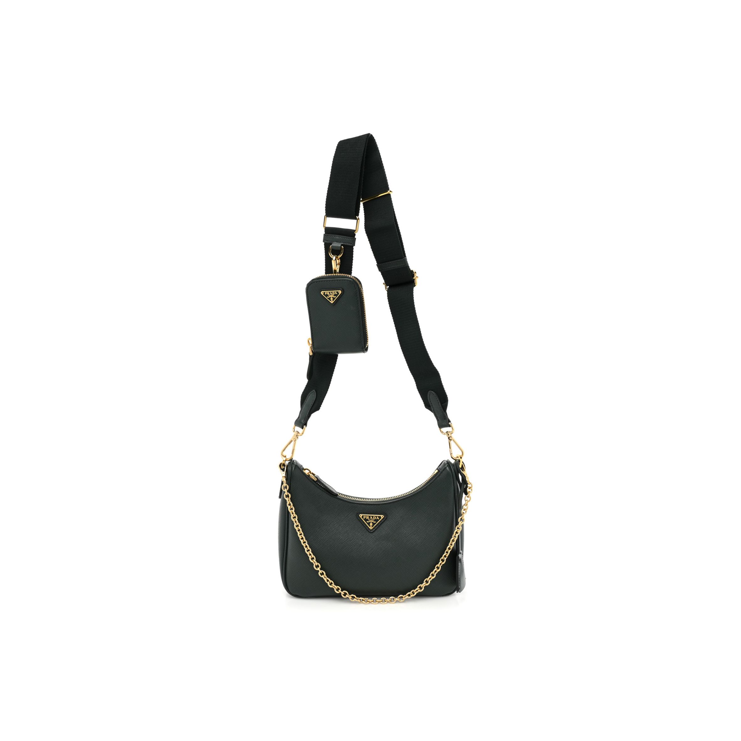 PRADA SAFFIANO RE-EDITION 2005 SHOULDER BAG SMERALDO (22*18*6cm) PRADA SAFFIANO RE-EDITION 2005 SHOULDER BAG SMERALDO (22*18*6cm)