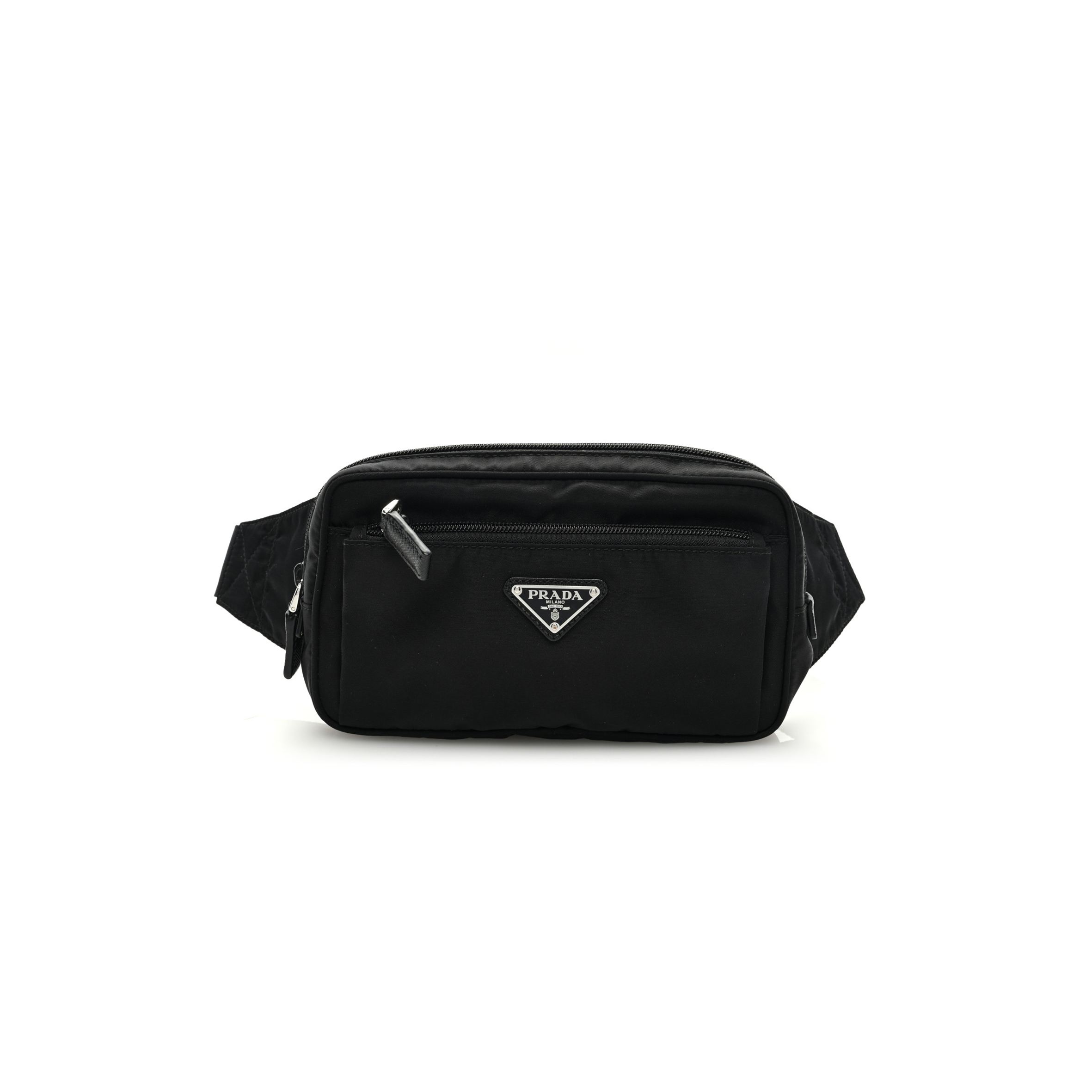 PRADA RE-NYLON SAFFIANO BELT BAG BLACK (21*13*5cm) PRADA RE-NYLON SAFFIANO BELT BAG BLACK (21*13*5cm)