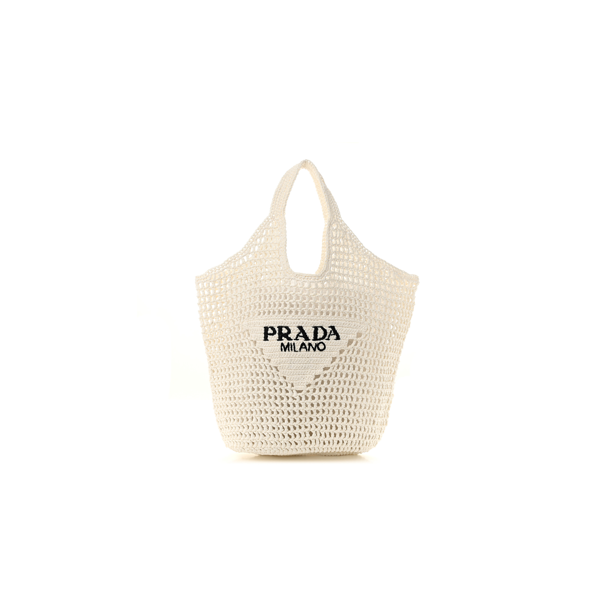 PRADA RAFFIA EMBROIDERED LOGO SHOPPING TOTE BAG BIANCO (42*32*15cm) PRADA RAFFIA EMBROIDERED LOGO SHOPPING TOTE BAG BIANCO (42*32*15cm)