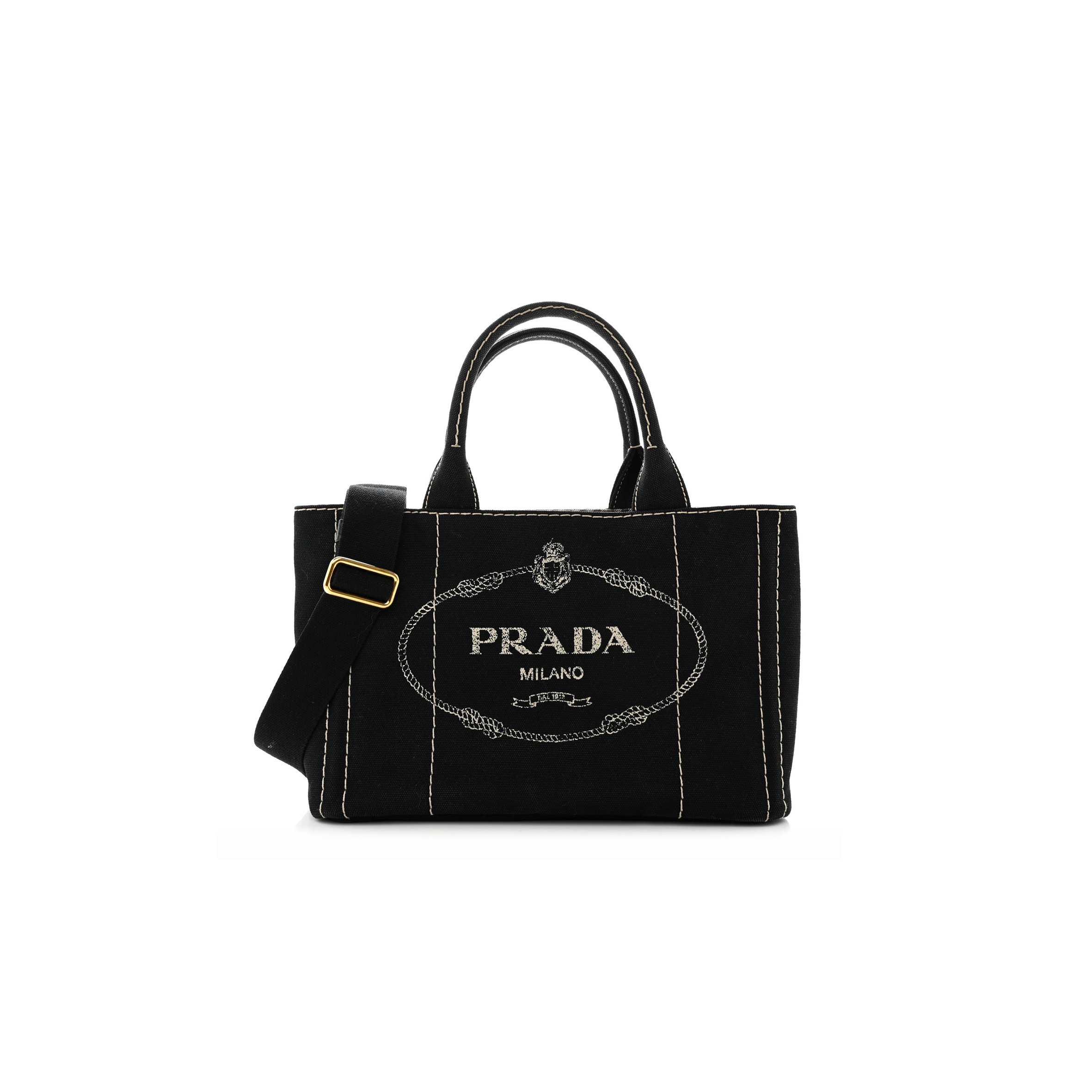 PRADA CANAPA SMALL LOGO TOTE BLACK TALCO (27*20*15cm) PRADA CANAPA SMALL LOGO TOTE BLACK TALCO (27*20*15cm)