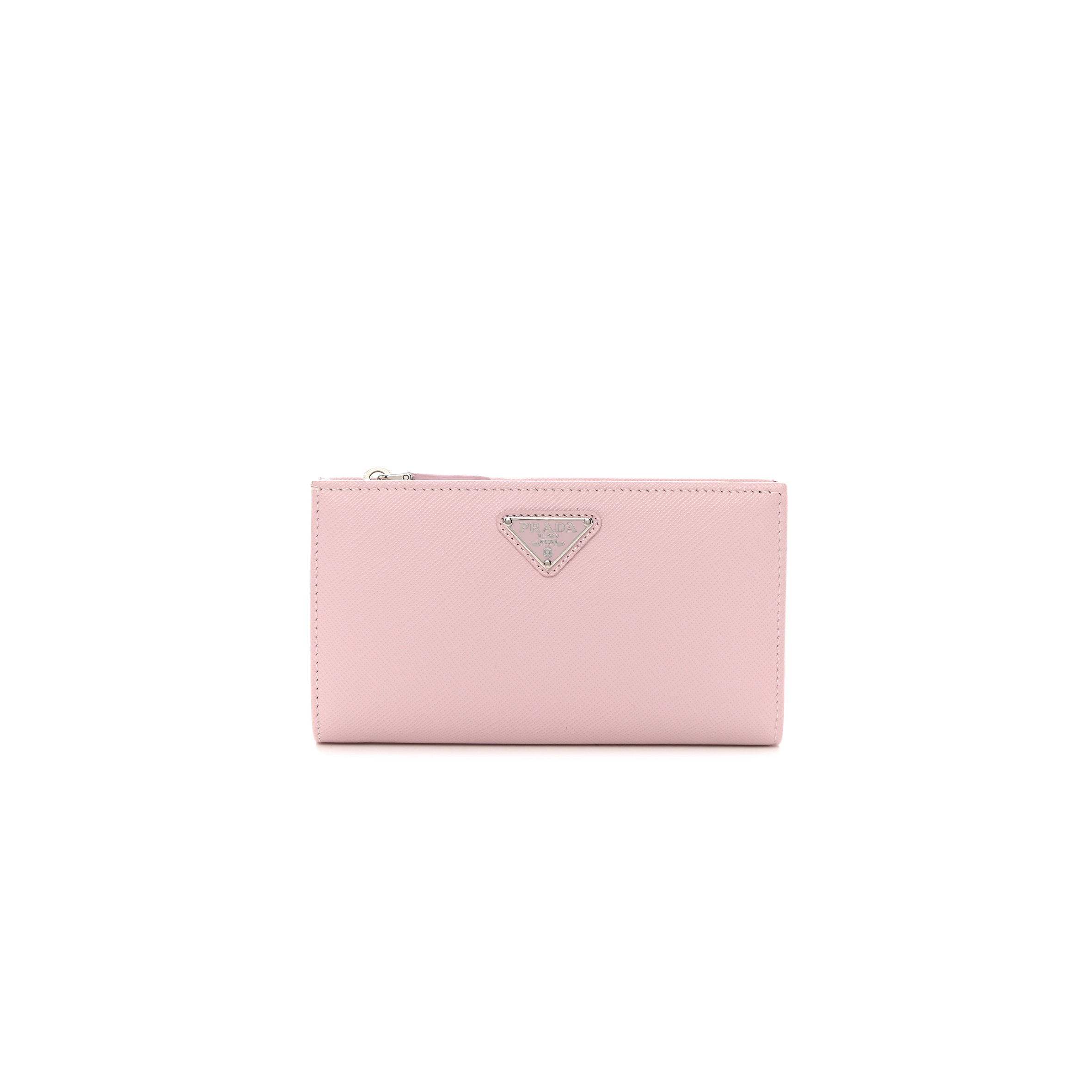 PRADA SAFFIANO TRIANGLE CONTINENTAL ZIP WALLET ALABASTER (16*9*2cm) PRADA SAFFIANO TRIANGLE CONTINENTAL ZIP WALLET ALABASTER (16*9*2cm)