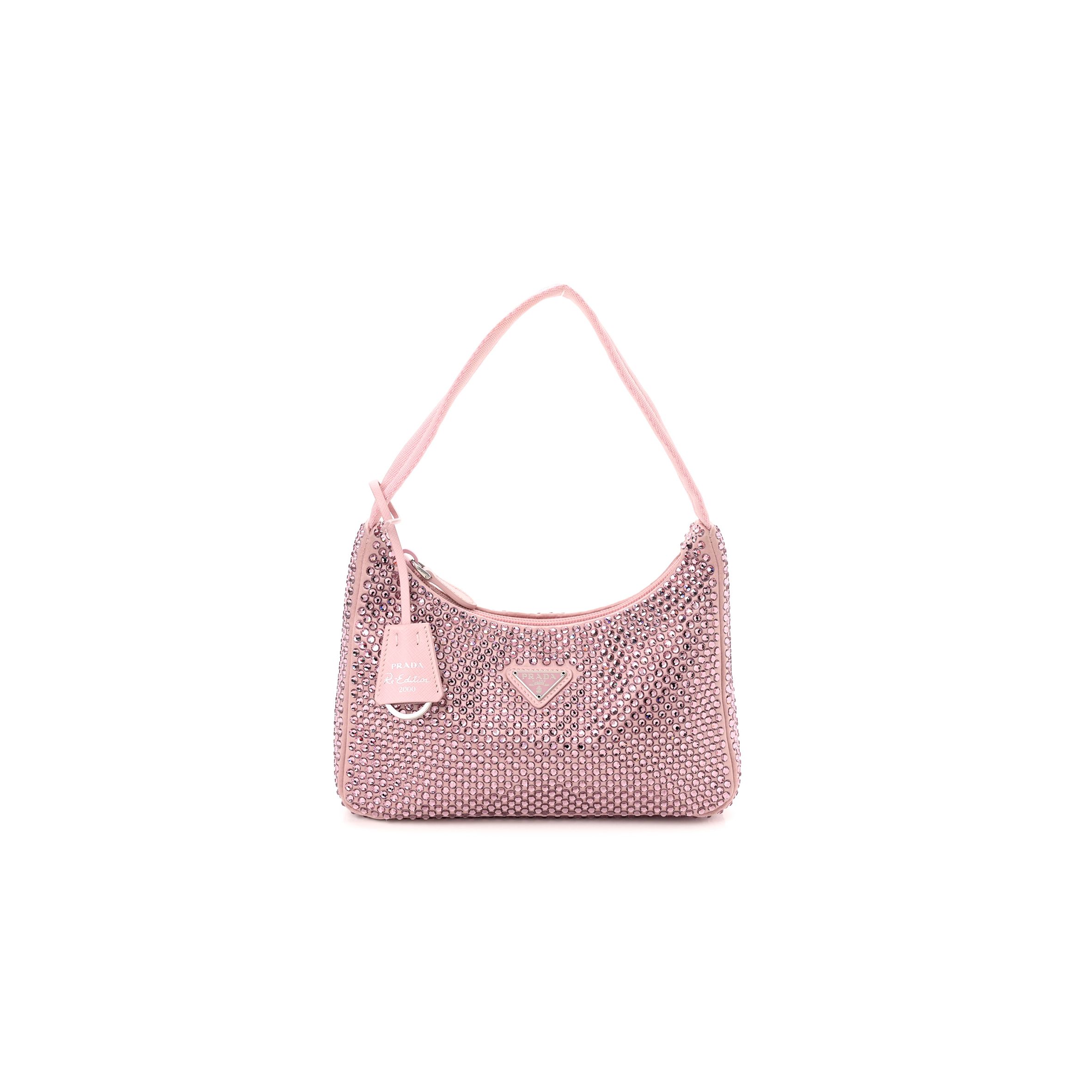 PRADA SATIN CRYSTAL MINI RE-EDITION 2000 BAG ALABASTRO (23*17*6cm) PRADA SATIN CRYSTAL MINI RE-EDITION 2000 BAG ALABASTRO (23*17*6cm)