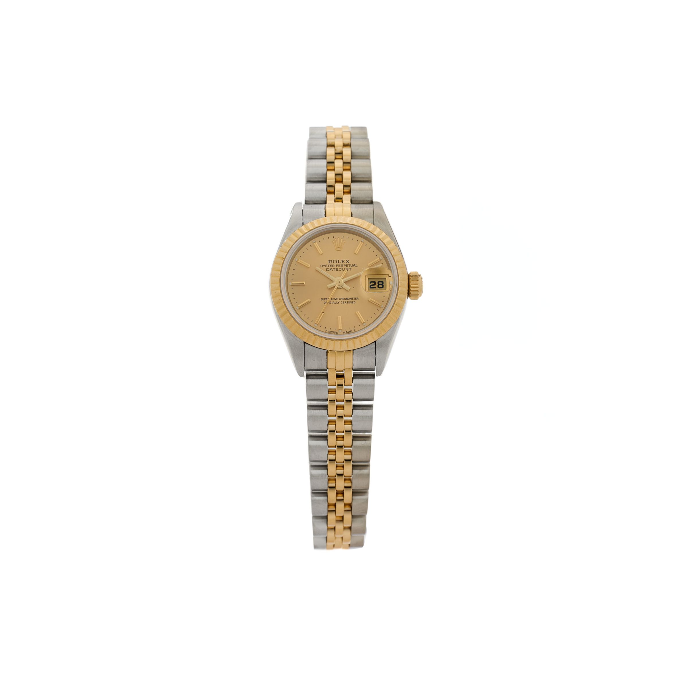 ROLEX STAINLESS STEEL 18K YELLOW GOLD 26MM OYSTER PERPETUAL DATEJUST WATCH CHAMPAGNE 69173 ROLEX STAINLESS STEEL 18K YELLOW GOLD 26MM OYSTER PERPETUAL DATEJUST WATCH CHAMPAGNE 69173