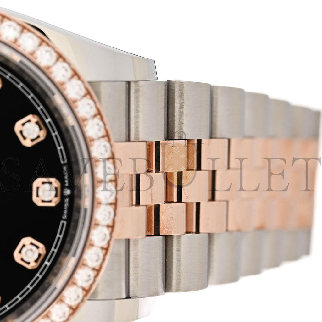 ROLEX STAINLESS STEEL 18K EVEROSE GOLD DIAMOND BEZEL 36MM OYSTER PERPETUAL DATEJUST WATCH BLACK 126281RBR ROLEX STAINLESS STEEL 18K EVEROSE GOLD DIAMOND BEZEL 36MM OYSTER PERPETUAL DATEJUST WATCH BLACK 126281RBR