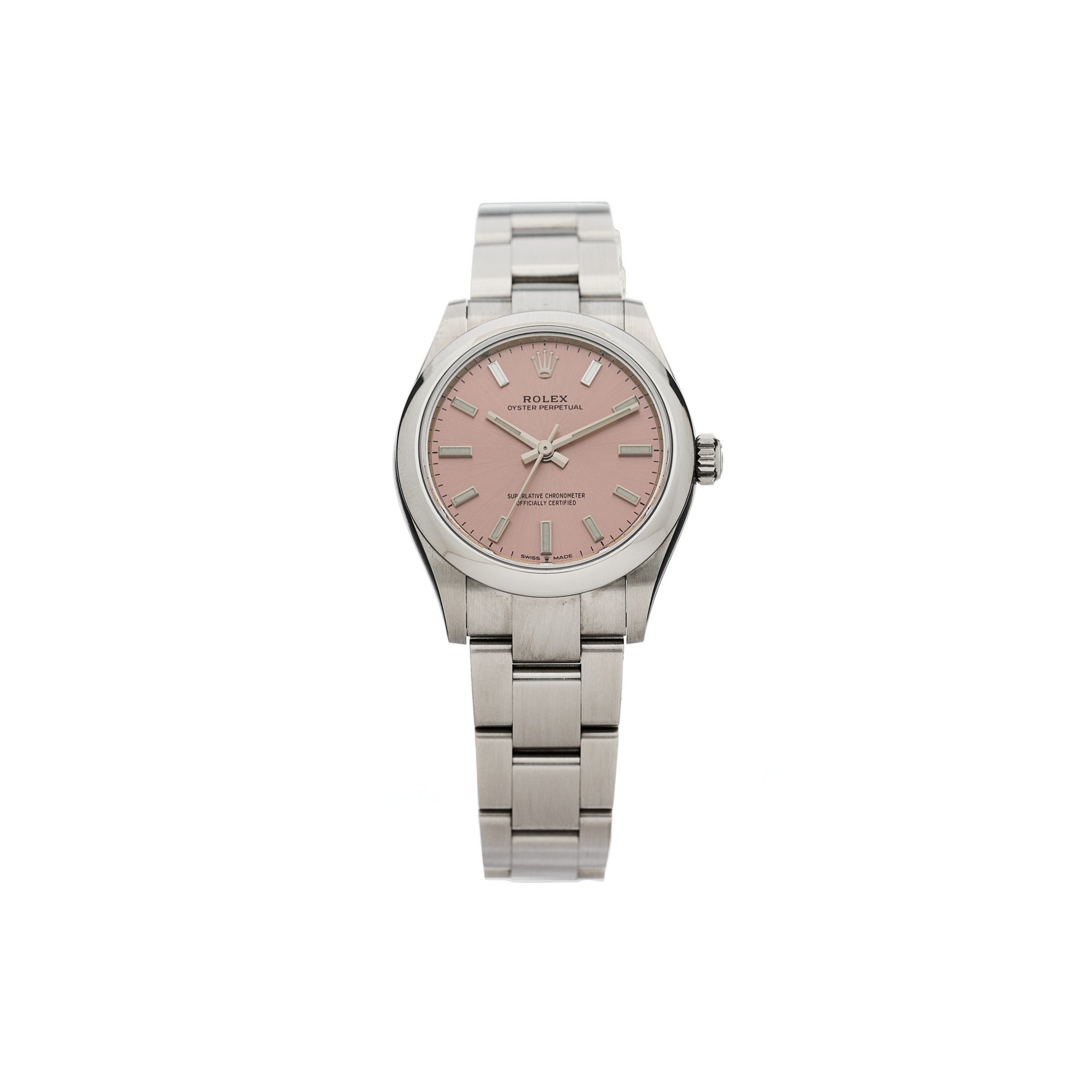 ROLEX STAINLESS STEEL 31MM OYSTER PERPETUAL WATCH PINK 277200 ROLEX STAINLESS STEEL 31MM OYSTER PERPETUAL WATCH PINK 277200