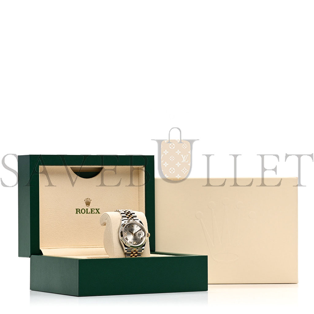 ROLEX STAINLESS STEEL 18K YELLOW GOLD DIAMOND 36MM OYSTER PERPETUAL DATEJUST WATCH SILVER ROMAN 126233 ROLEX STAINLESS STEEL 18K YELLOW GOLD DIAMOND 36MM OYSTER PERPETUAL DATEJUST WATCH SILVER ROMAN 126233