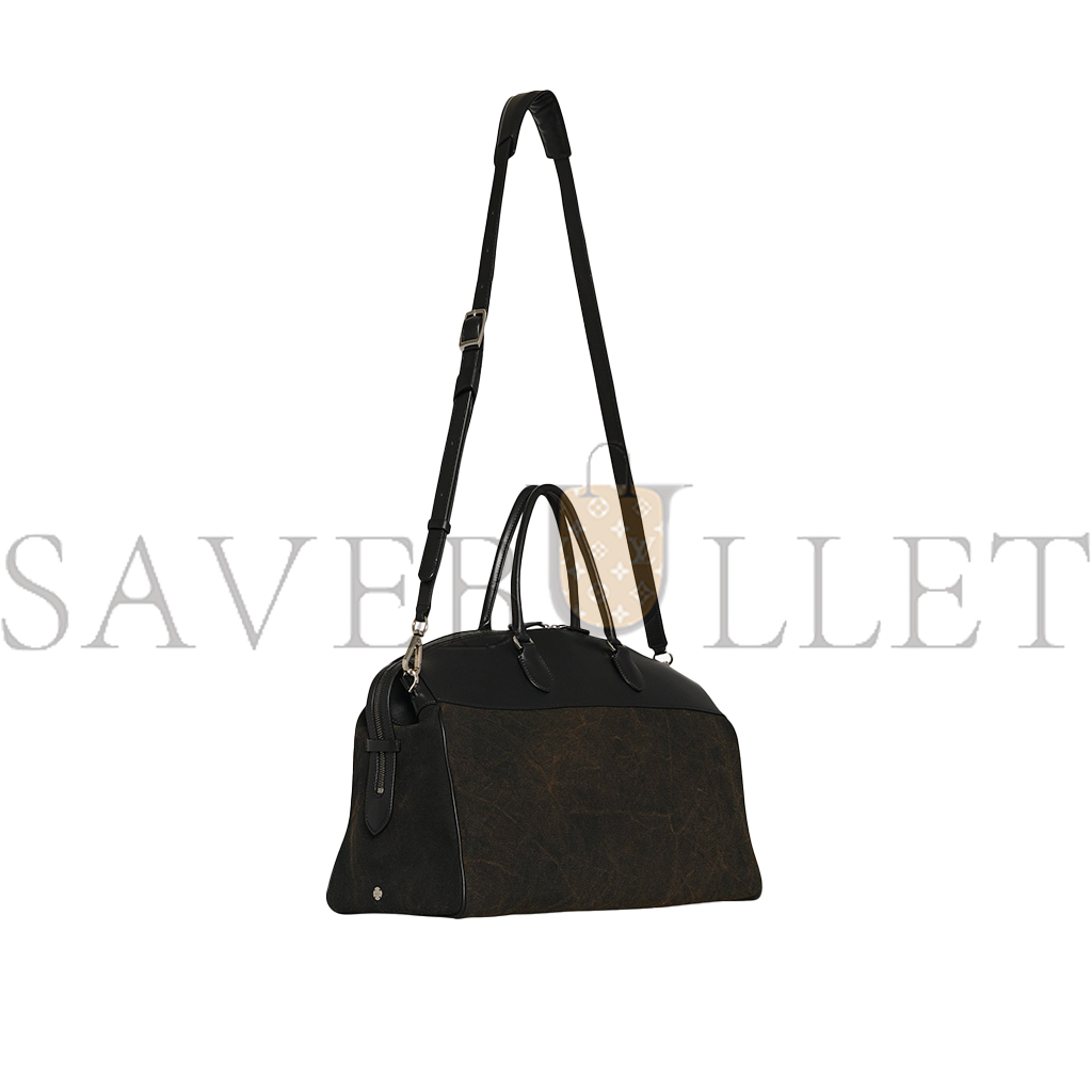 THE ROW GEORGE DUFFLE IN LEATHER AND DENIM BLACKBLACK W1630L52W763BBLCS (43*30*18cm) THE ROW GEORGE DUFFLE IN LEATHER AND DENIM BLACKBLACK W1630L52W763BBLCS (43*30*18cm)