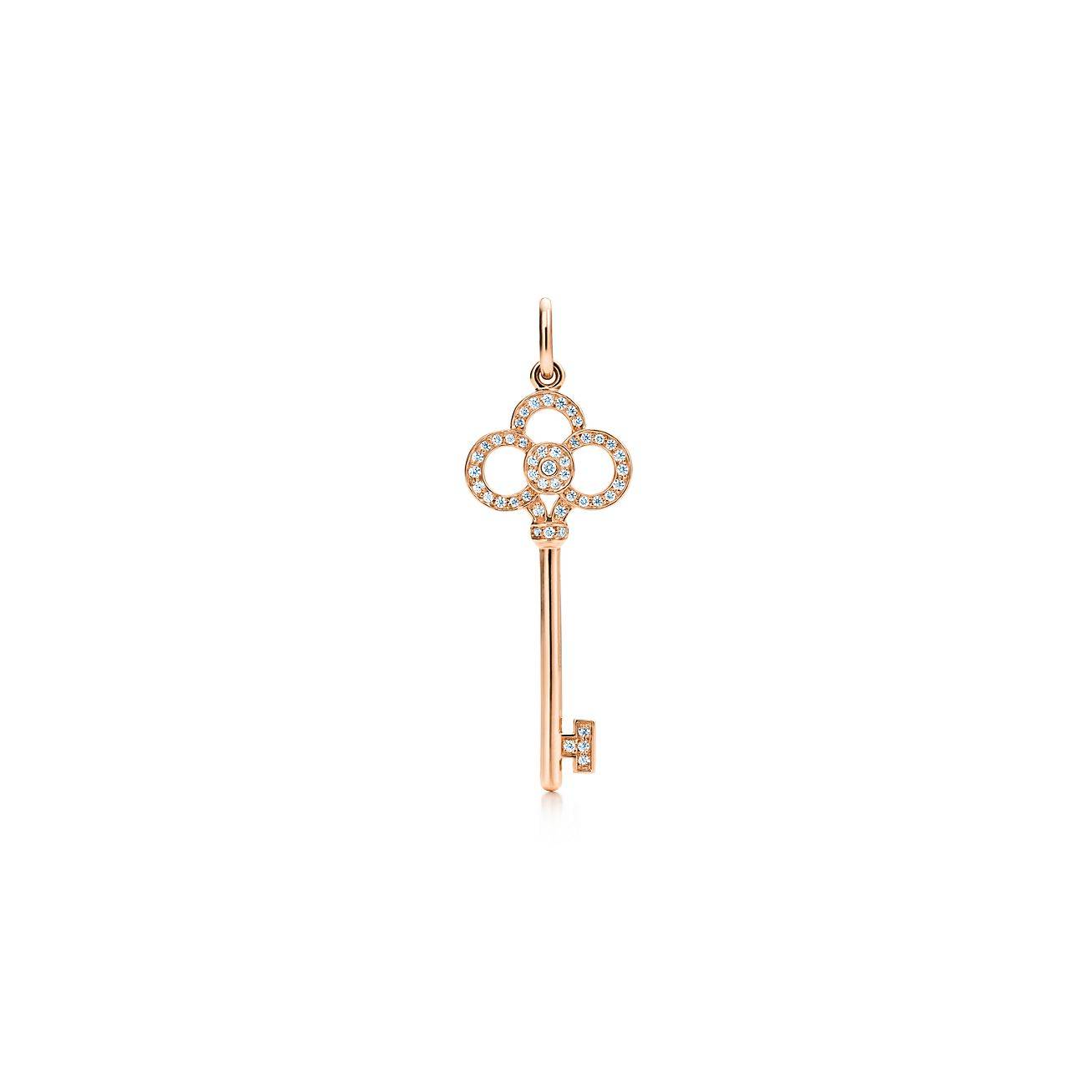 TIFFANY KEYS CROWN KEY IN ROSE GOLD WITH DIAMONDS, 1.5 TIFFANY KEYS CROWN KEY IN ROSE GOLD WITH DIAMONDS, 1.5