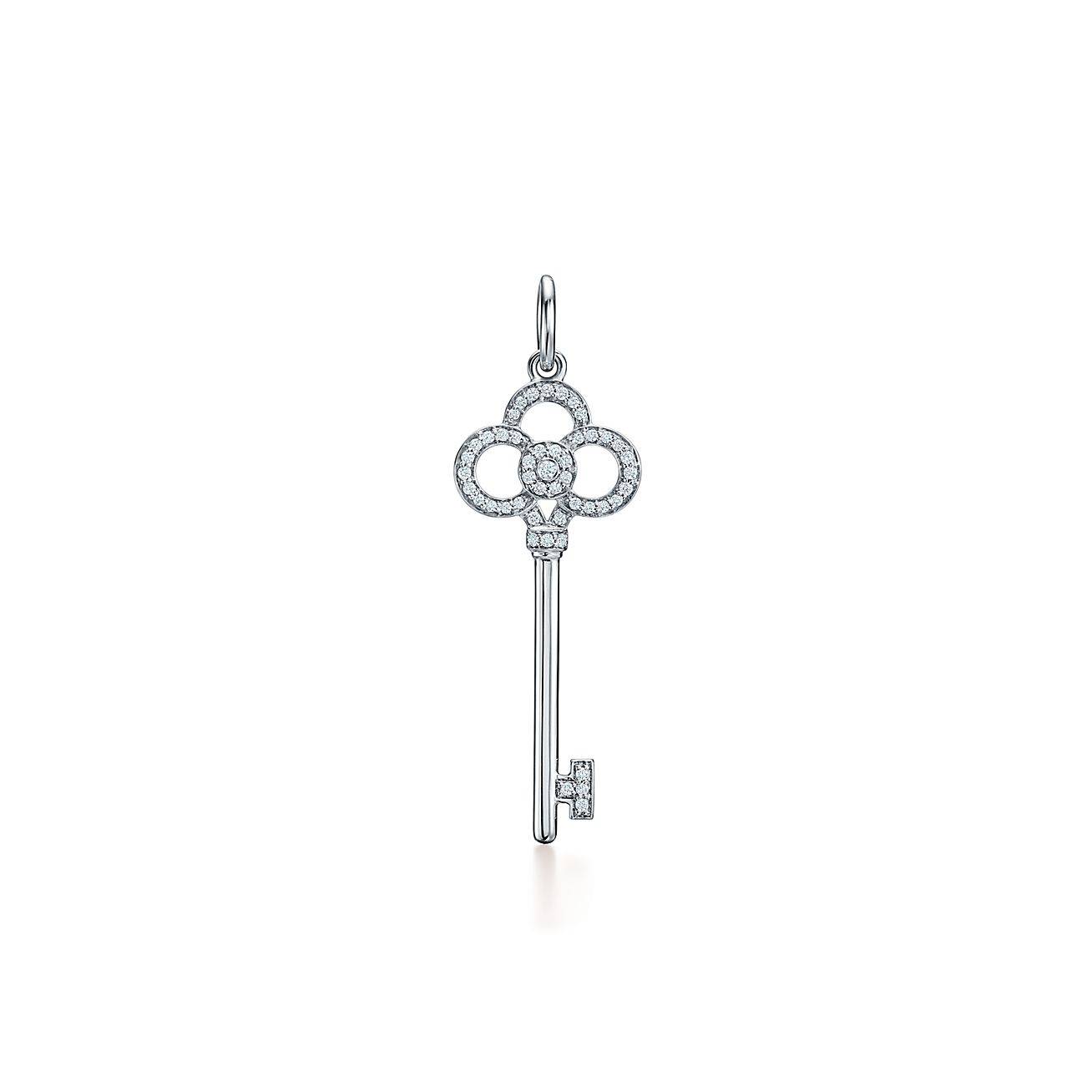 TIFFANY KEYS CROWN KEY IN WHITE GOLD WITH DIAMONDS, 1.5 TIFFANY KEYS CROWN KEY IN WHITE GOLD WITH DIAMONDS, 1.5