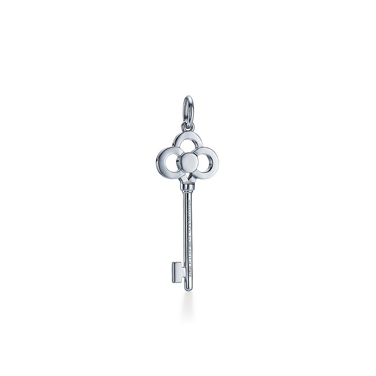 TIFFANY KEYS CROWN KEY IN WHITE GOLD WITH DIAMONDS, 1.5 TIFFANY KEYS CROWN KEY IN WHITE GOLD WITH DIAMONDS, 1.5