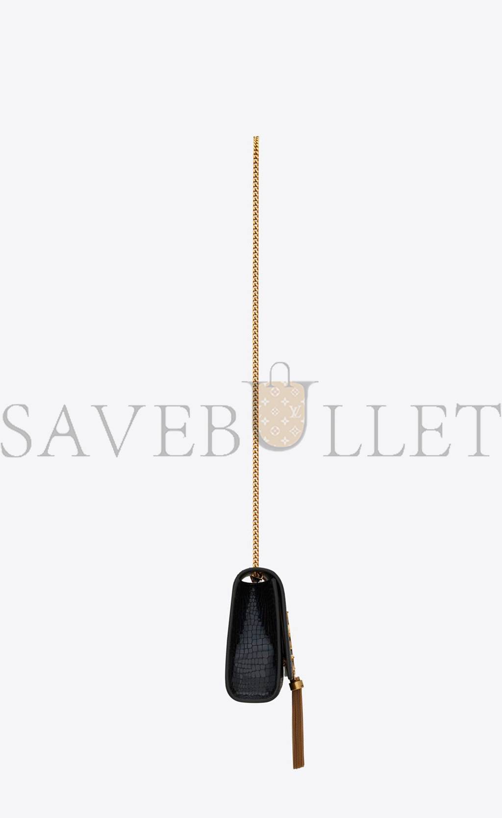 YSL KATE MEDIUM CHAIN BAG WITH TASSEL IN SHINY CROCODILE-EMBOSSED LEATHER 354119AAAY14083 (24*14.5*5.5cm) YSL KATE MEDIUM CHAIN BAG WITH TASSEL IN SHINY CROCODILE-EMBOSSED LEATHER 354119AAAY14083 (24*14.5*5.5cm)