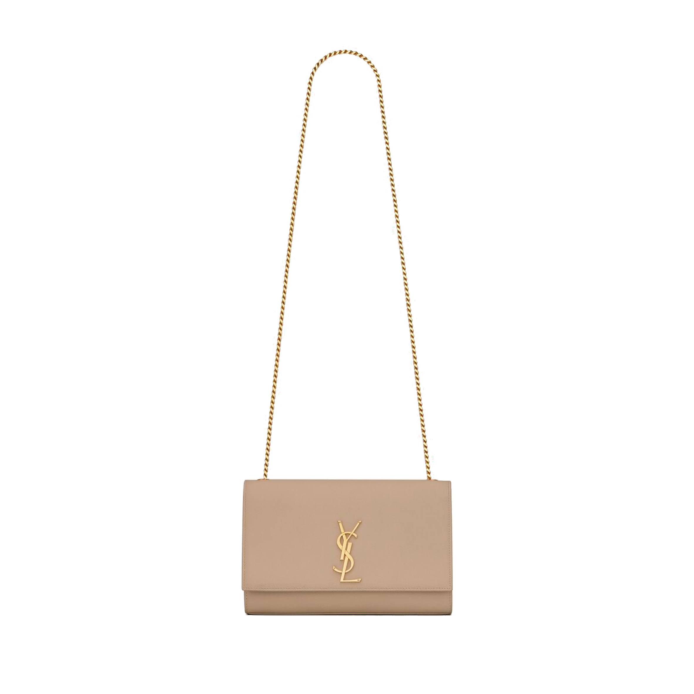 YSL KATE MEDIUM CHAIN BAG IN GRAIN DE POUDRE EMBOSSED LEATHER 364021BOW0J2721 (24*14.5*5.5cm)