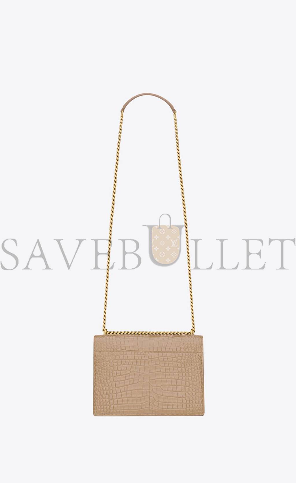 YSL SUNSET MEDIUM CHAIN BAG IN CROCODILE-EMBOSSED SHINY LEATHER 442906DND0J2721 (22*16*6.5cm) YSL SUNSET MEDIUM CHAIN BAG IN CROCODILE-EMBOSSED SHINY LEATHER 442906DND0J2721 (22*16*6.5cm)