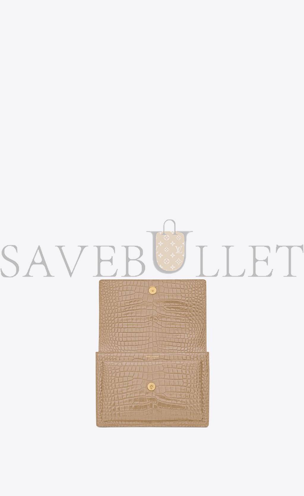 YSL SUNSET MEDIUM CHAIN BAG IN CROCODILE-EMBOSSED SHINY LEATHER 442906DND0J2721 (22*16*6.5cm) YSL SUNSET MEDIUM CHAIN BAG IN CROCODILE-EMBOSSED SHINY LEATHER 442906DND0J2721 (22*16*6.5cm)