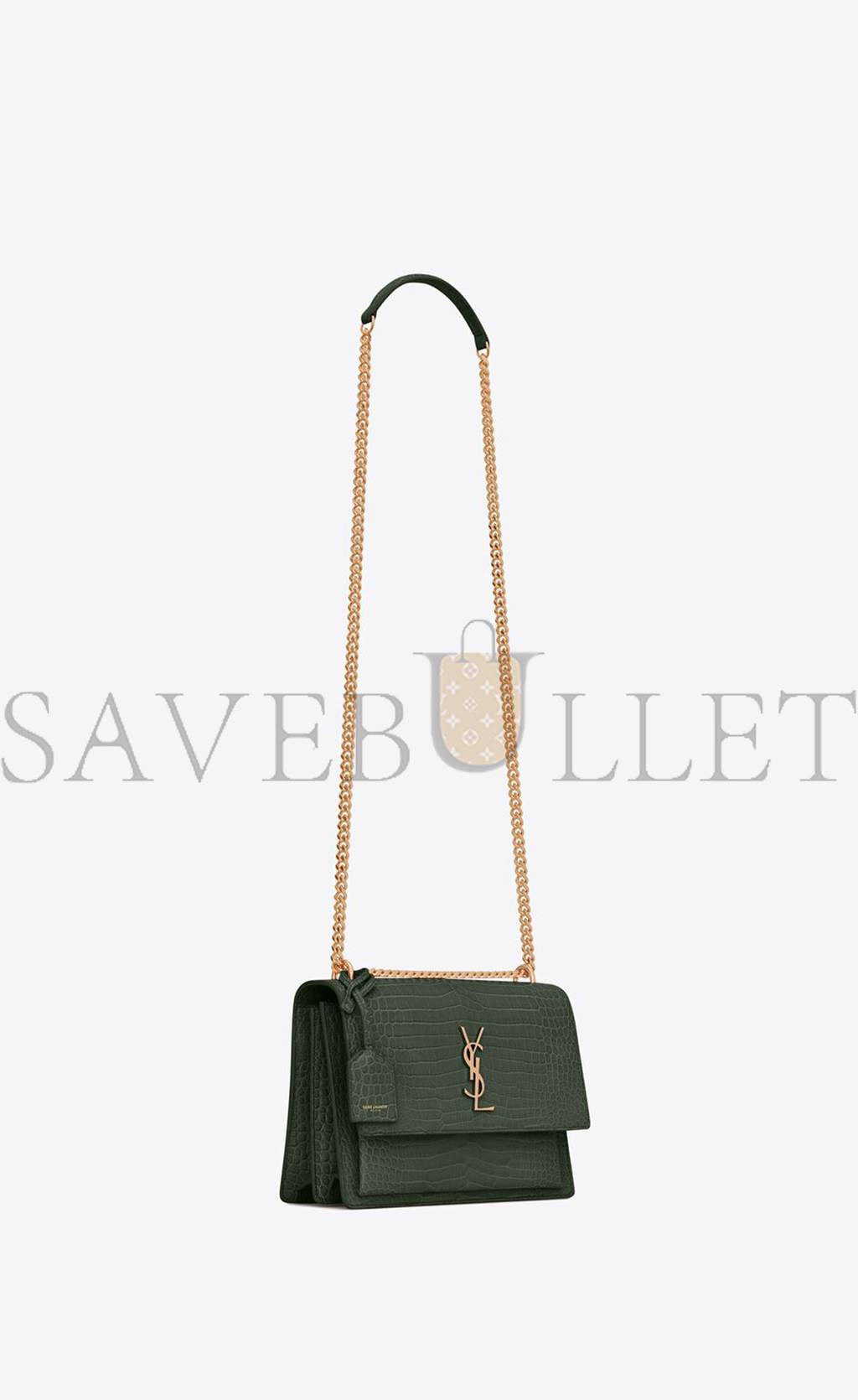 YSL SUNSET MEDIUM CHAIN BAG IN CROCODILE-EMBOSSED SHINY LEATHER 442906DND0J3144 (22*16*6.5cm) YSL SUNSET MEDIUM CHAIN BAG IN CROCODILE-EMBOSSED SHINY LEATHER 442906DND0J3144 (22*16*6.5cm)