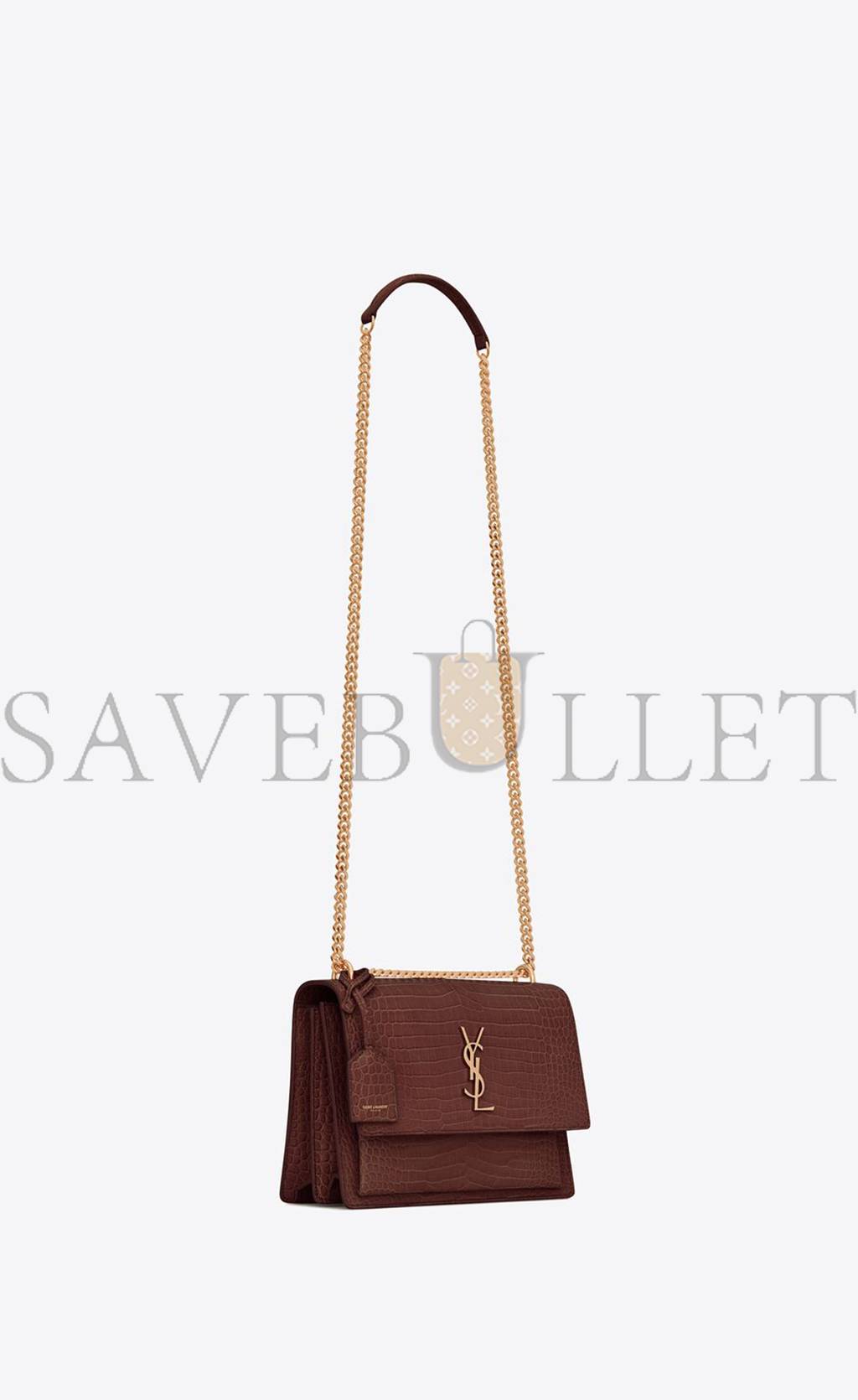 YSL SUNSET MEDIUM CHAIN BAG IN CROCODILE-EMBOSSED SHINY LEATHER 442906DND0J6147 (22*16*6.5cm) YSL SUNSET MEDIUM CHAIN BAG IN CROCODILE-EMBOSSED SHINY LEATHER 442906DND0J6147 (22*16*6.5cm)