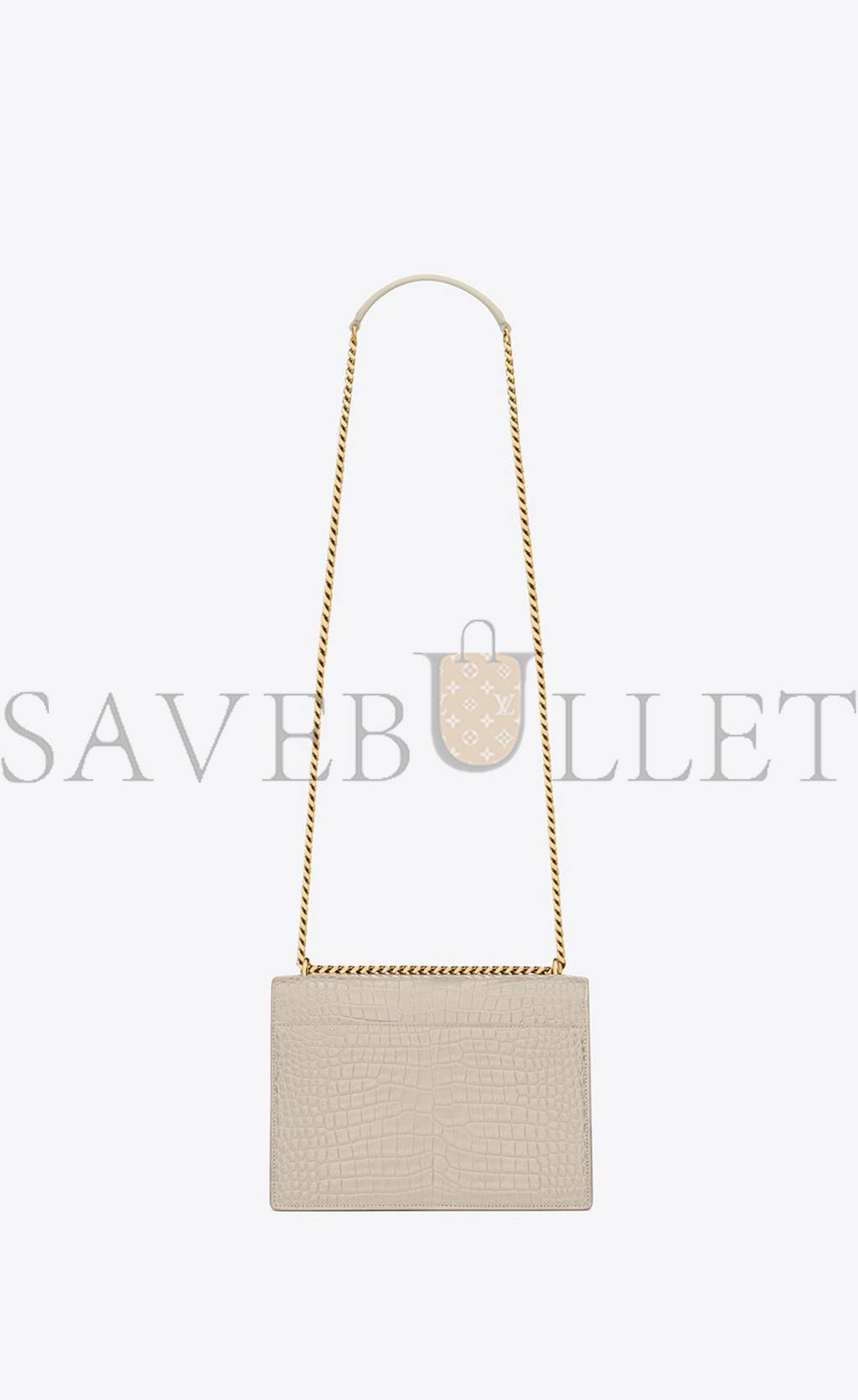 YSL SUNSET MEDIUM CHAIN BAG IN CROCODILE-EMBOSSED SHINY LEATHER 442906DND0J9207 (22*16*6.5cm) YSL SUNSET MEDIUM CHAIN BAG IN CROCODILE-EMBOSSED SHINY LEATHER 442906DND0J9207 (22*16*6.5cm)