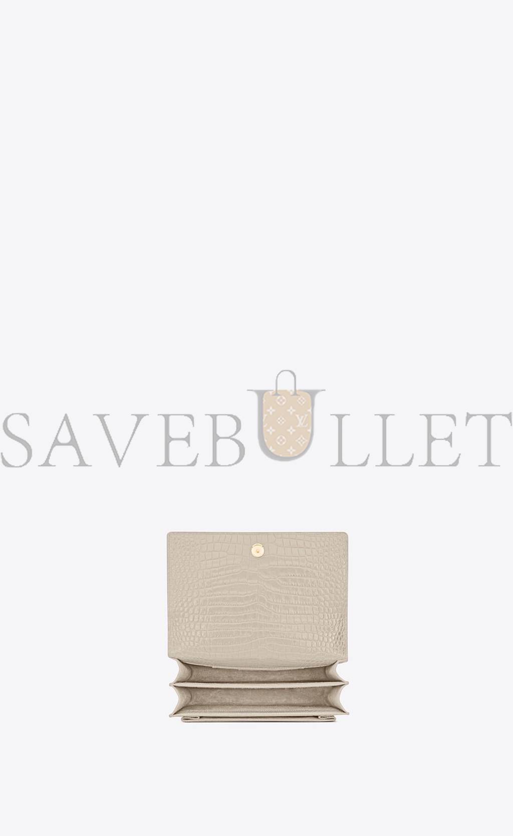 YSL SUNSET MEDIUM CHAIN BAG IN CROCODILE-EMBOSSED SHINY LEATHER 442906DND0J9207 (22*16*6.5cm) YSL SUNSET MEDIUM CHAIN BAG IN CROCODILE-EMBOSSED SHINY LEATHER 442906DND0J9207 (22*16*6.5cm)