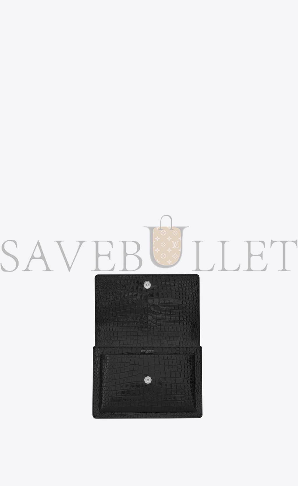 YSL SUNSET MEDIUM CHAIN BAG IN CROCODILE-EMBOSSED SHINY LEATHER 442906DND0U1000 (22*16*6.5cm) YSL SUNSET MEDIUM CHAIN BAG IN CROCODILE-EMBOSSED SHINY LEATHER 442906DND0U1000 (22*16*6.5cm)