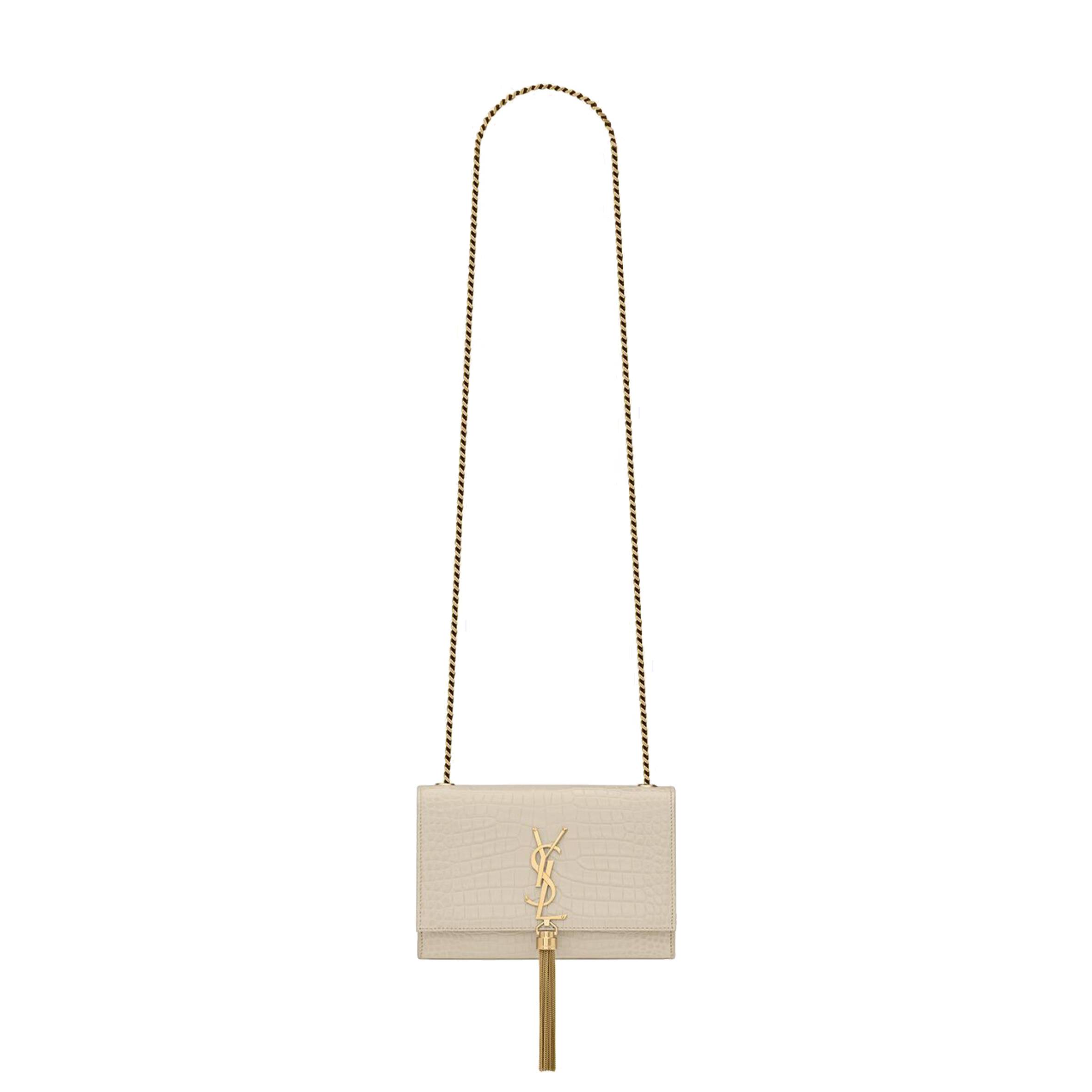YSL KATE SMALL CHAIN BAG WITH TASSEL IN CROCODILE-EMBOSSED SHINY LEATHER 474366DND0J9207 (20*12.5*5cm) YSL KATE SMALL CHAIN BAG WITH TASSEL IN CROCODILE-EMBOSSED SHINY LEATHER 474366DND0J9207 (20*12.5*5cm)