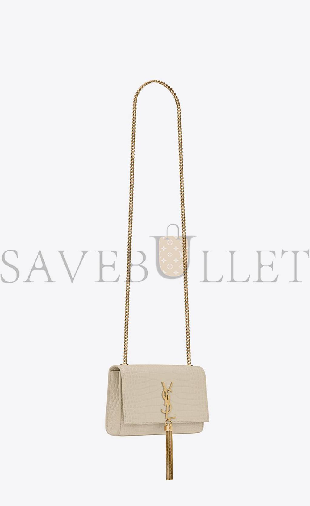 YSL KATE SMALL CHAIN BAG WITH TASSEL IN CROCODILE-EMBOSSED SHINY LEATHER 474366DND0J9207 (20*12.5*5cm) YSL KATE SMALL CHAIN BAG WITH TASSEL IN CROCODILE-EMBOSSED SHINY LEATHER 474366DND0J9207 (20*12.5*5cm)