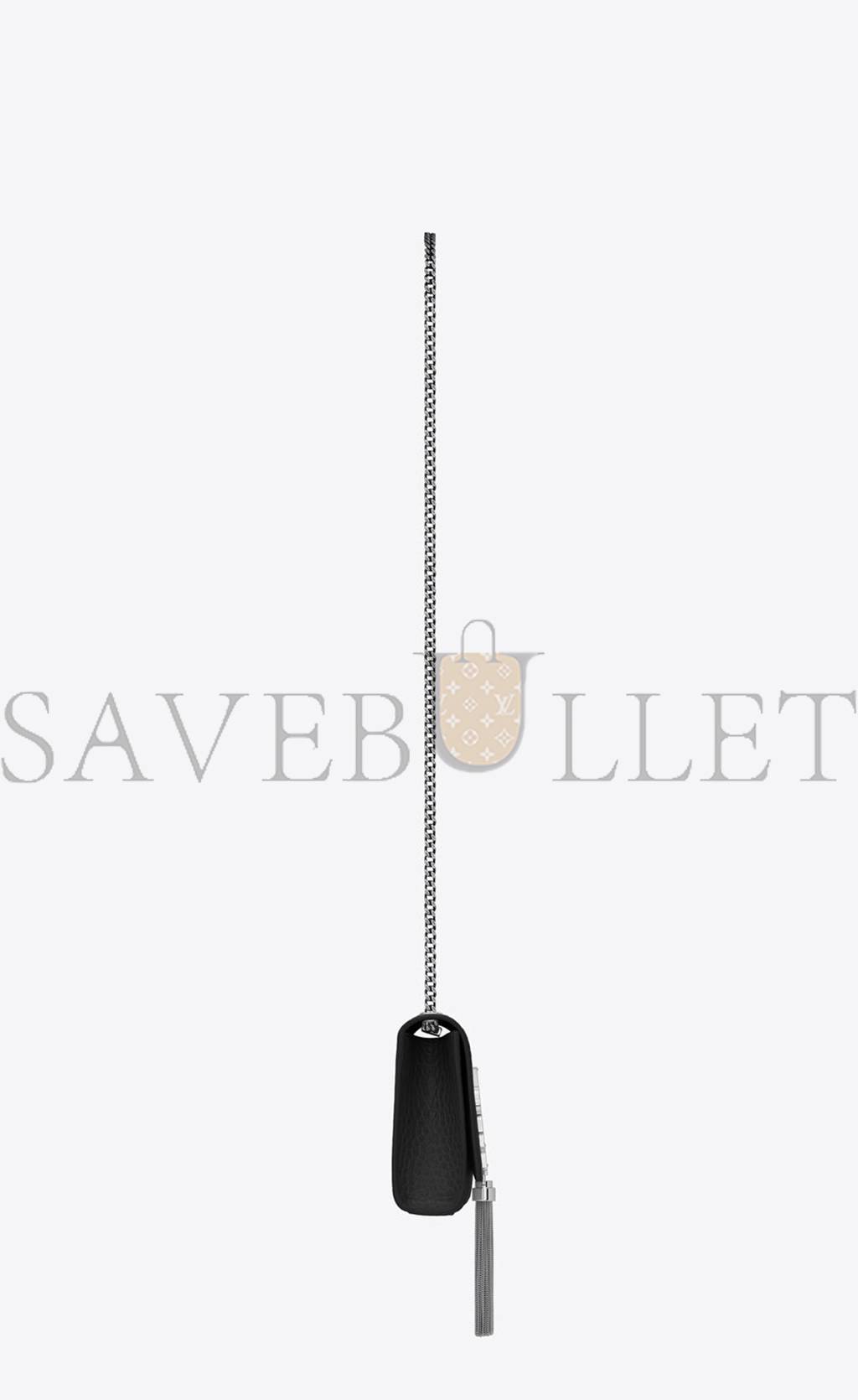 YSL KATE SMALL CHAIN BAG WITH TASSEL IN CROCODILE-EMBOSSED SHINY LEATHER 474366DND0N1000 (20*12.5*5cm) YSL KATE SMALL CHAIN BAG WITH TASSEL IN CROCODILE-EMBOSSED SHINY LEATHER 474366DND0N1000 (20*12.5*5cm)