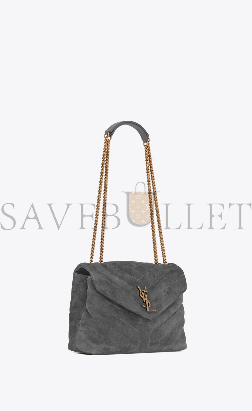 YSL LOULOU SMALL CHAIN BAG IN QUILTED SUEDE 4946991U8671112 (23*17*9cm)