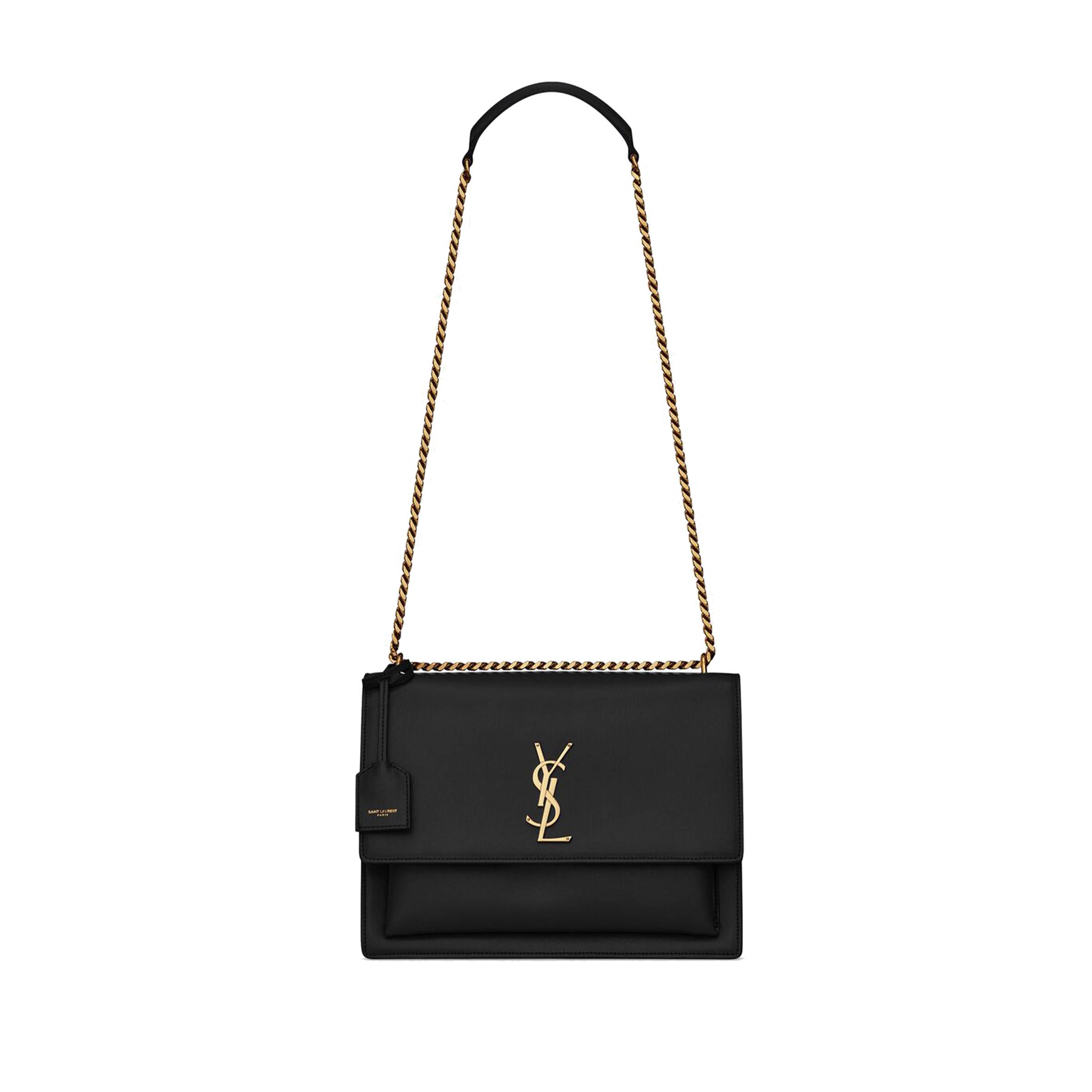 YSL SUNSET LARGE CHAIN BAG IN SMOOTH LEATHER 498779D420W1000 (27*18*8cm) YSL SUNSET LARGE CHAIN BAG IN SMOOTH LEATHER 498779D420W1000 (27*18*8cm)