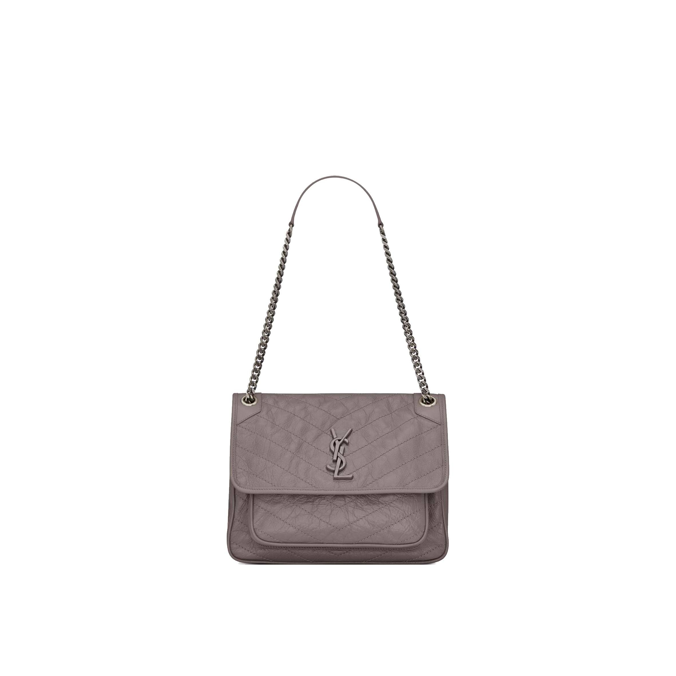 YSL NIKI MEDIUM CHAIN BAG IN CRINKLED VINTAGE LEATHER 4988940EN041202 (28*20*8.5cm) YSL NIKI MEDIUM CHAIN BAG IN CRINKLED VINTAGE LEATHER 4988940EN041202 (28*20*8.5cm)