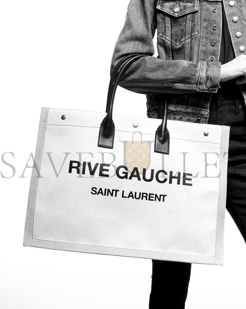 YSL RIVE GAUCHE TOTE BAG IN LINEN AND LEATHER 499290FAABR9054 (48*36*16cm) YSL RIVE GAUCHE TOTE BAG IN LINEN AND LEATHER 499290FAABR9054 (48*36*16cm)