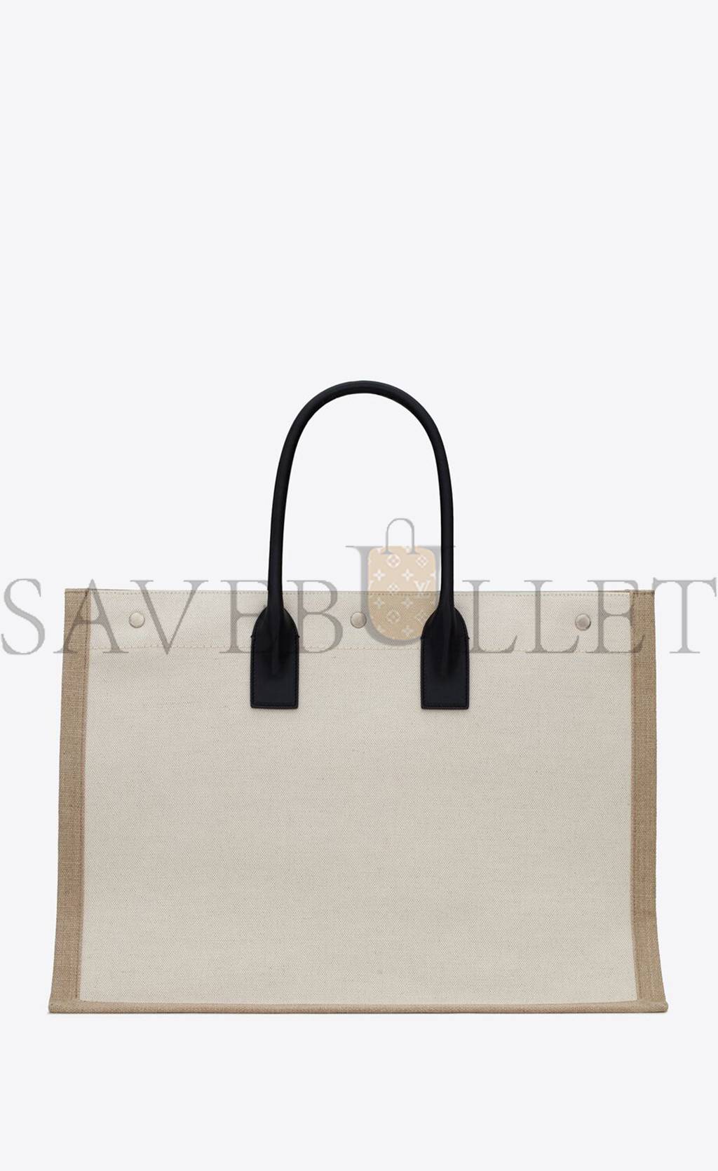 YSL RIVE GAUCHE TOTE BAG IN LINEN AND LEATHER 499290FAABR9054 (48*36*16cm) YSL RIVE GAUCHE TOTE BAG IN LINEN AND LEATHER 499290FAABR9054 (48*36*16cm)