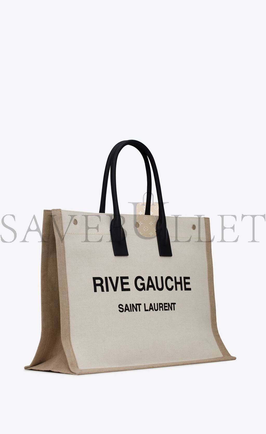 YSL RIVE GAUCHE TOTE BAG IN LINEN AND LEATHER 499290FAABR9054 (48*36*16cm) YSL RIVE GAUCHE TOTE BAG IN LINEN AND LEATHER 499290FAABR9054 (48*36*16cm)