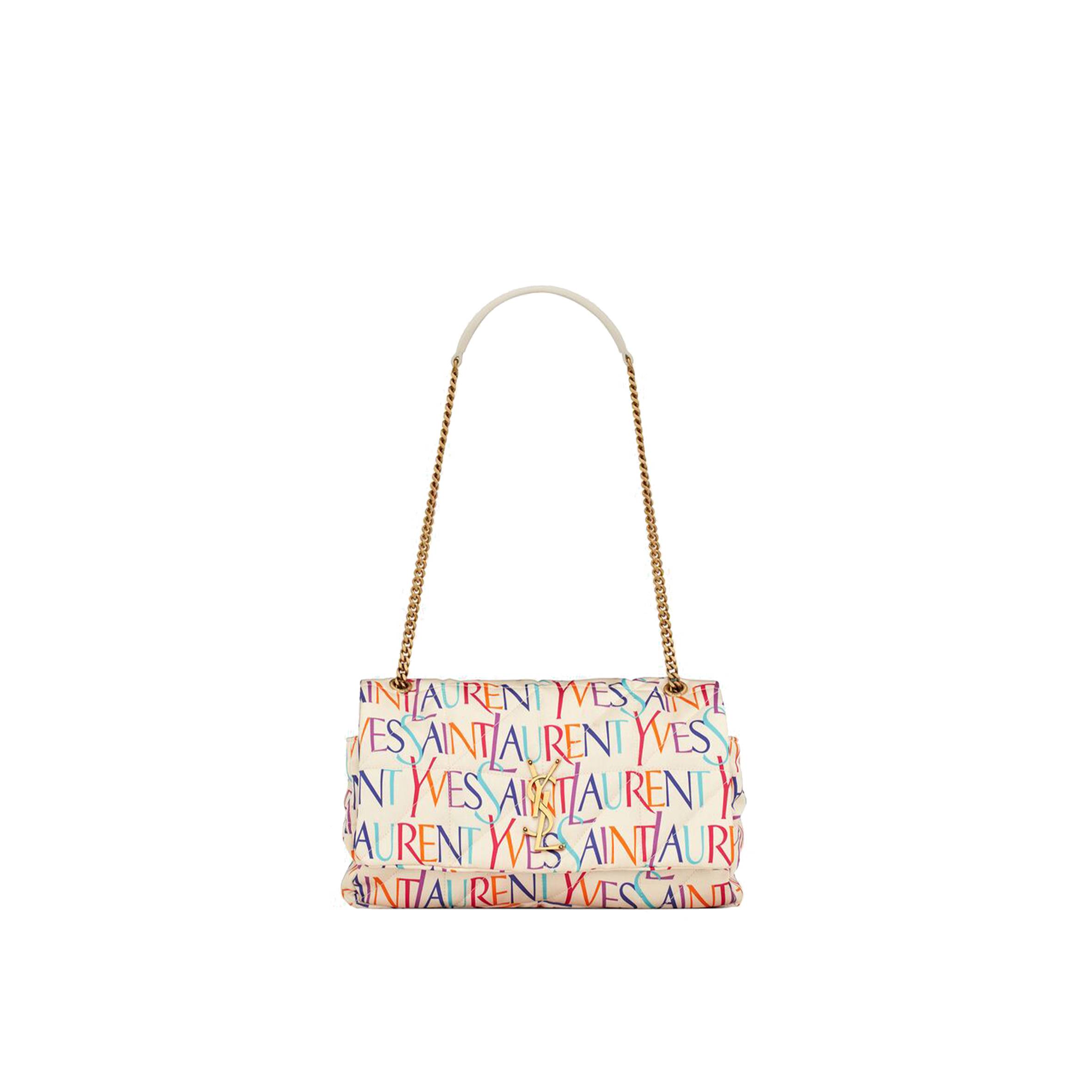 YSL JAMIE MEDIUM CHAIN BAG IN PRINTED YVES SAINT LAURENT SILK 515821FAASJ9076 (25*15*7.5CM) YSL JAMIE MEDIUM CHAIN BAG IN PRINTED YVES SAINT LAURENT SILK 515821FAASJ9076 (25*15*7.5CM)