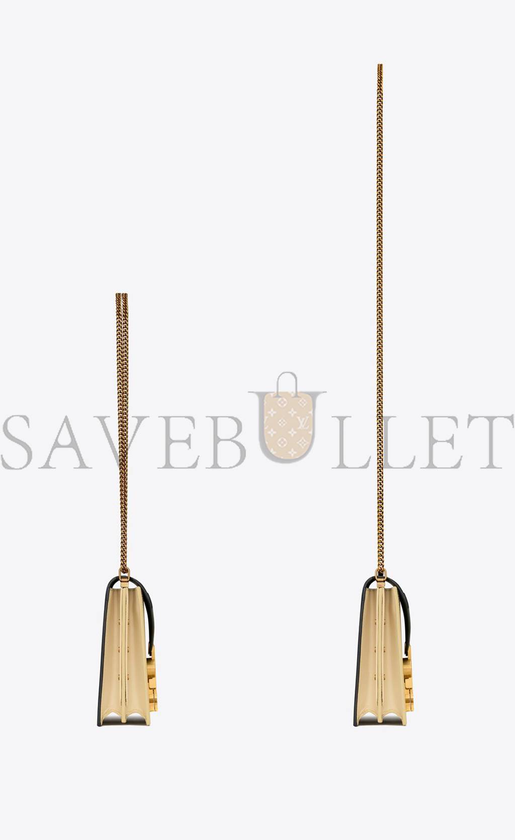 YSL CASSANDRA MEDIUM CHAIN BAG IN BOX SAINT LAURENT LEATHER 53275016C7W1089 (22*16.5*5.5cm)