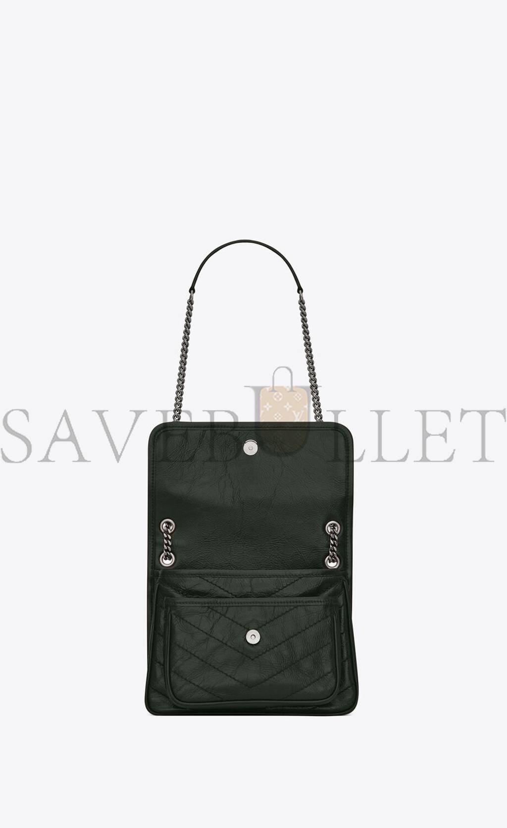 YSL NIKI BABY CHAIN BAG IN CRINKLED VINTAGE LEATHER 5330370EN043045 (21*16*7.5cm) YSL NIKI BABY CHAIN BAG IN CRINKLED VINTAGE LEATHER 5330370EN043045 (21*16*7.5cm)