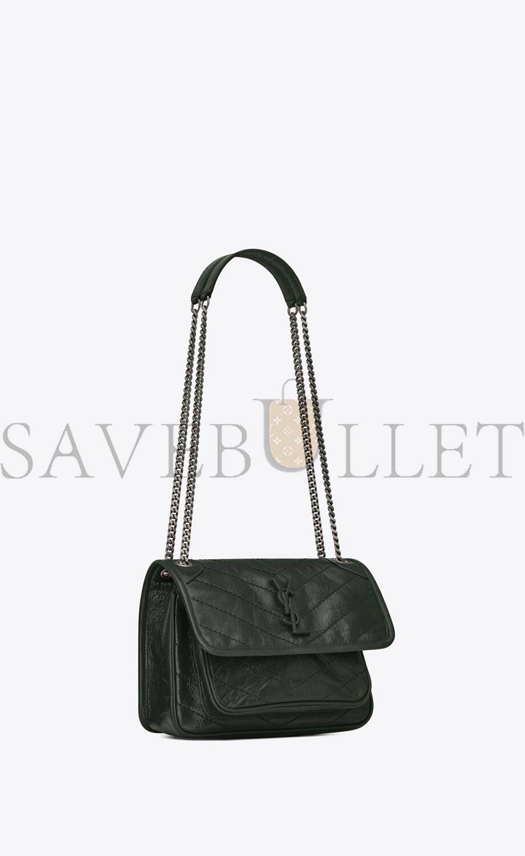 YSL NIKI BABY CHAIN BAG IN CRINKLED VINTAGE LEATHER 5330370EN043045 (21*16*7.5cm) YSL NIKI BABY CHAIN BAG IN CRINKLED VINTAGE LEATHER 5330370EN043045 (21*16*7.5cm)