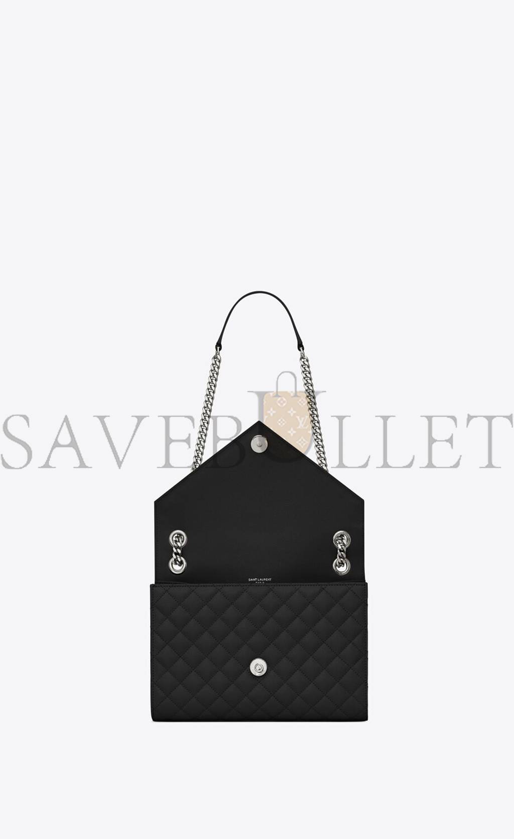 YSL ENVELOPE MEDIUM CHAIN BAG IN MIX MATELASSÉ GRAIN DE POUDRE EMBOSSED LEATHER 600185BOW921000 (24*17.5*6cm) YSL ENVELOPE MEDIUM CHAIN BAG IN MIX MATELASSÉ GRAIN DE POUDRE EMBOSSED LEATHER 600185BOW921000 (24*17.5*6cm)
