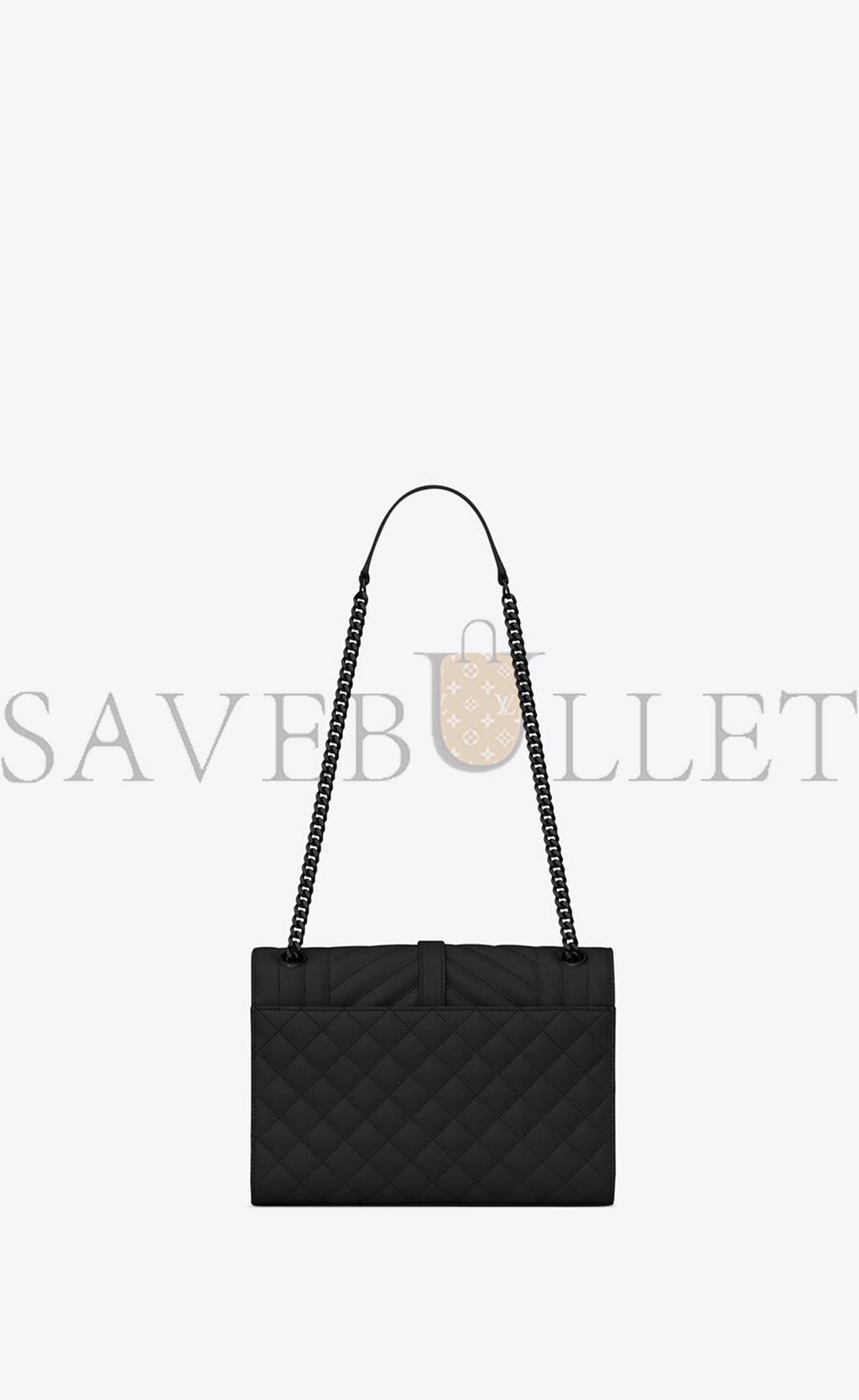 YSL ENVELOPE MEDIUM CHAIN BAG IN MIX MATELASSÉ GRAIN DE POUDRE EMBOSSED LEATHER 600185BOW981000 (24*17.5*6cm) YSL ENVELOPE MEDIUM CHAIN BAG IN MIX MATELASSÉ GRAIN DE POUDRE EMBOSSED LEATHER 600185BOW981000 (24*17.5*6cm)