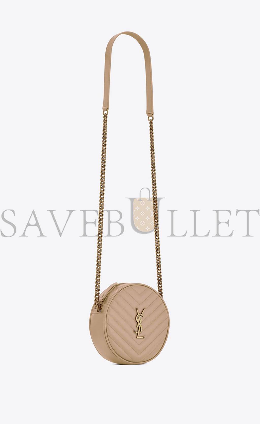 YSL VINYLE ROUND CAMERA BAG IN CHEVRON-QUILTED GRAIN DE POUDRE EMBOSSED LEATHER 6104361GF072721 (17*17*5.5cm) YSL VINYLE ROUND CAMERA BAG IN CHEVRON-QUILTED GRAIN DE POUDRE EMBOSSED LEATHER 6104361GF072721 (17*17*5.5cm)