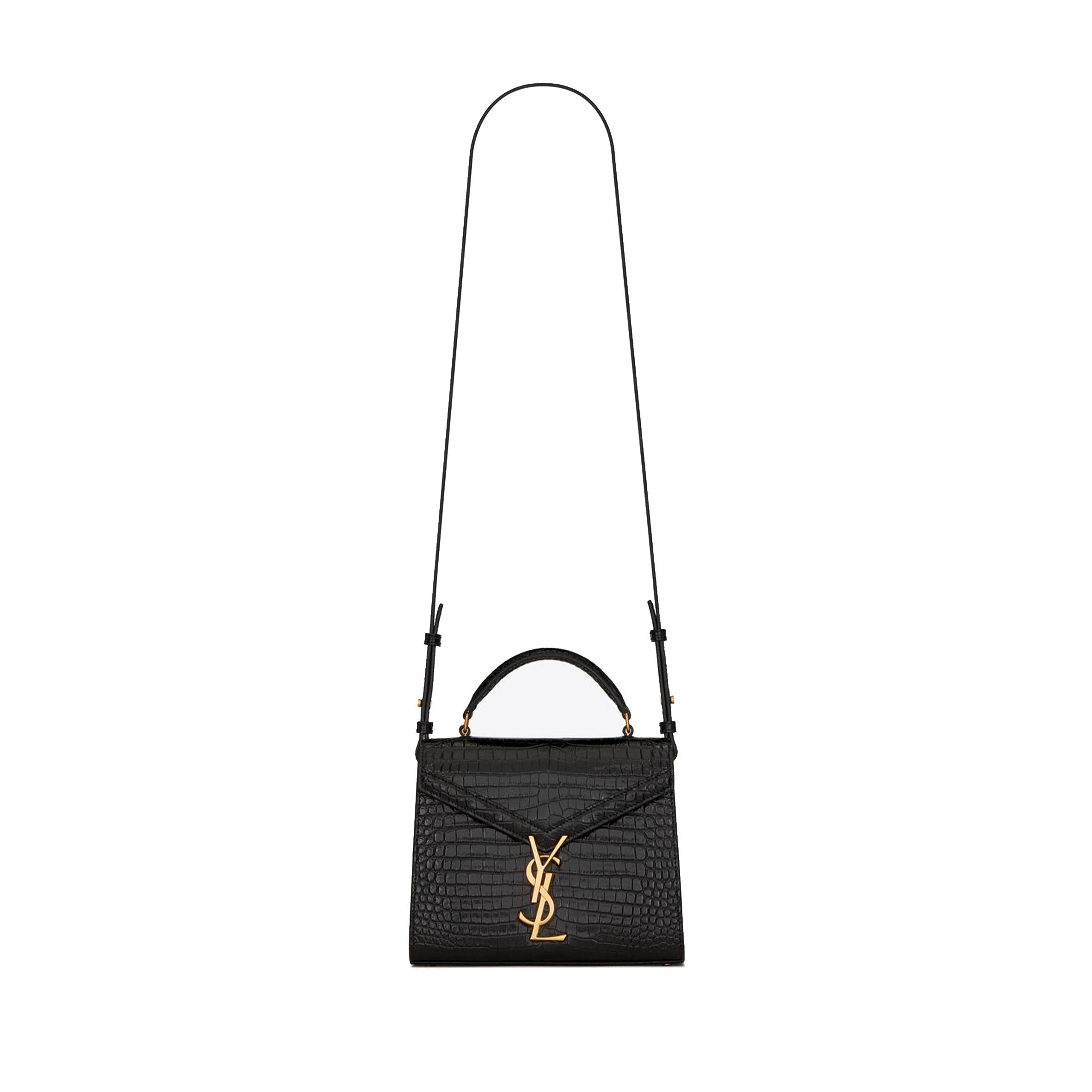 YSL CASSANDRA MINI TOP HANDLE BAG IN CROCODILE-EMBOSSED SHINY LEATHER 623930DND0J1000 (20*16*7.5cm)