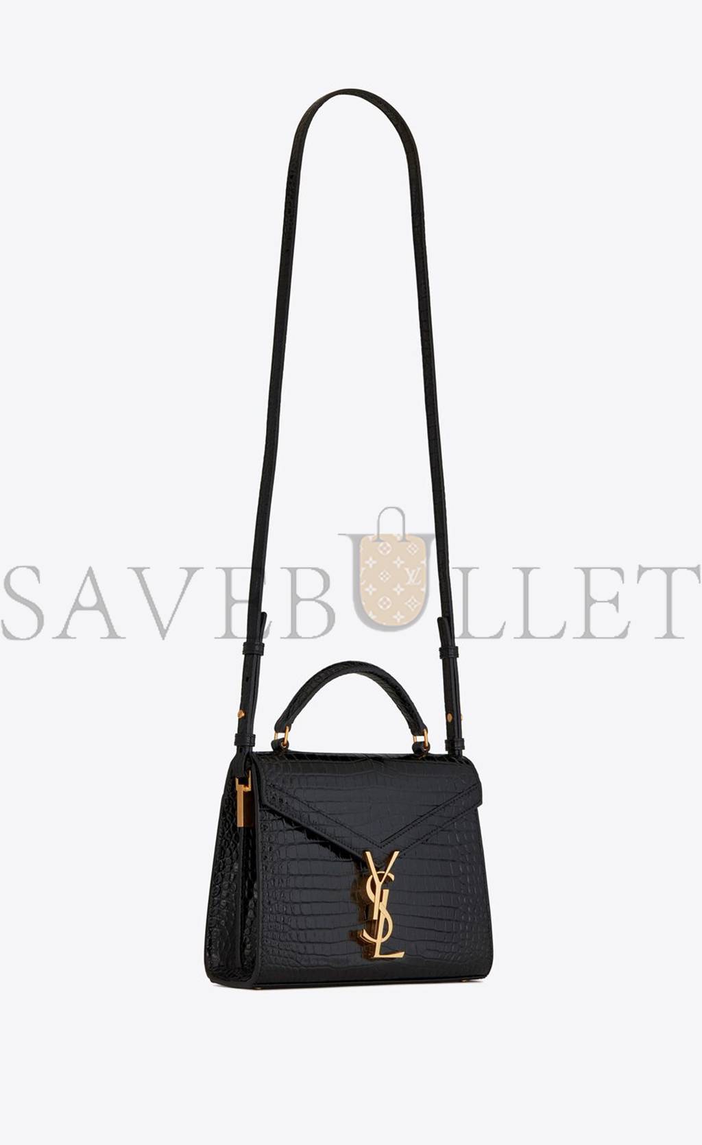 YSL CASSANDRA MINI TOP HANDLE BAG IN CROCODILE-EMBOSSED SHINY LEATHER 623930DND0J1000 (20*16*7.5cm)