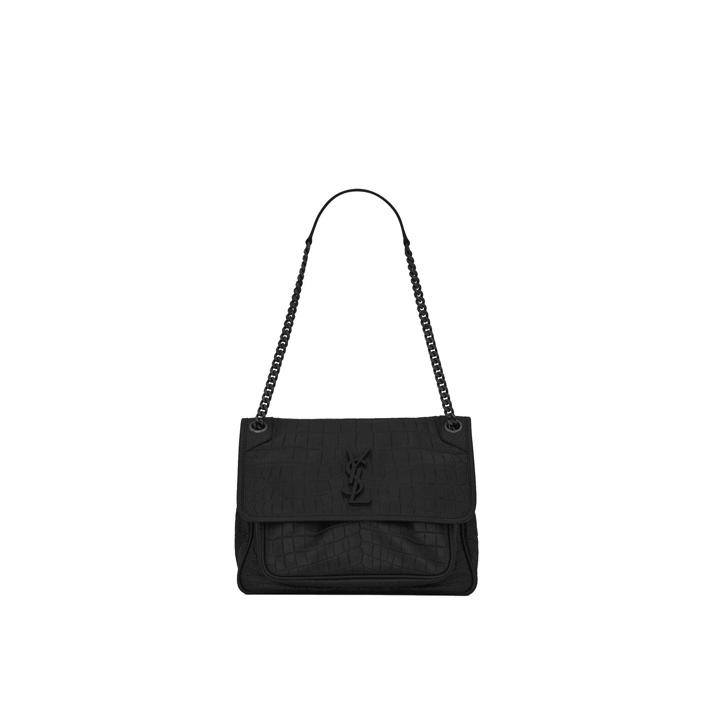 YSL NIKI MEDIUM CHAIN BAG IN CROCODILE-EMBOSSED LEATHER 6331501K00U1000 (28*20*8.5cm) YSL NIKI MEDIUM CHAIN BAG IN CROCODILE-EMBOSSED LEATHER 6331501K00U1000 (28*20*8.5cm)