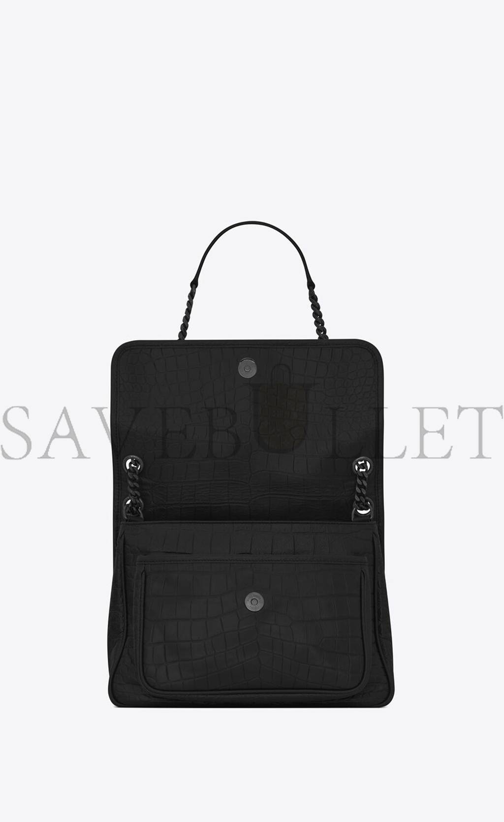 YSL NIKI MEDIUM CHAIN BAG IN CROCODILE-EMBOSSED LEATHER 6331501K00U1000 (28*20*8.5cm) YSL NIKI MEDIUM CHAIN BAG IN CROCODILE-EMBOSSED LEATHER 6331501K00U1000 (28*20*8.5cm)
