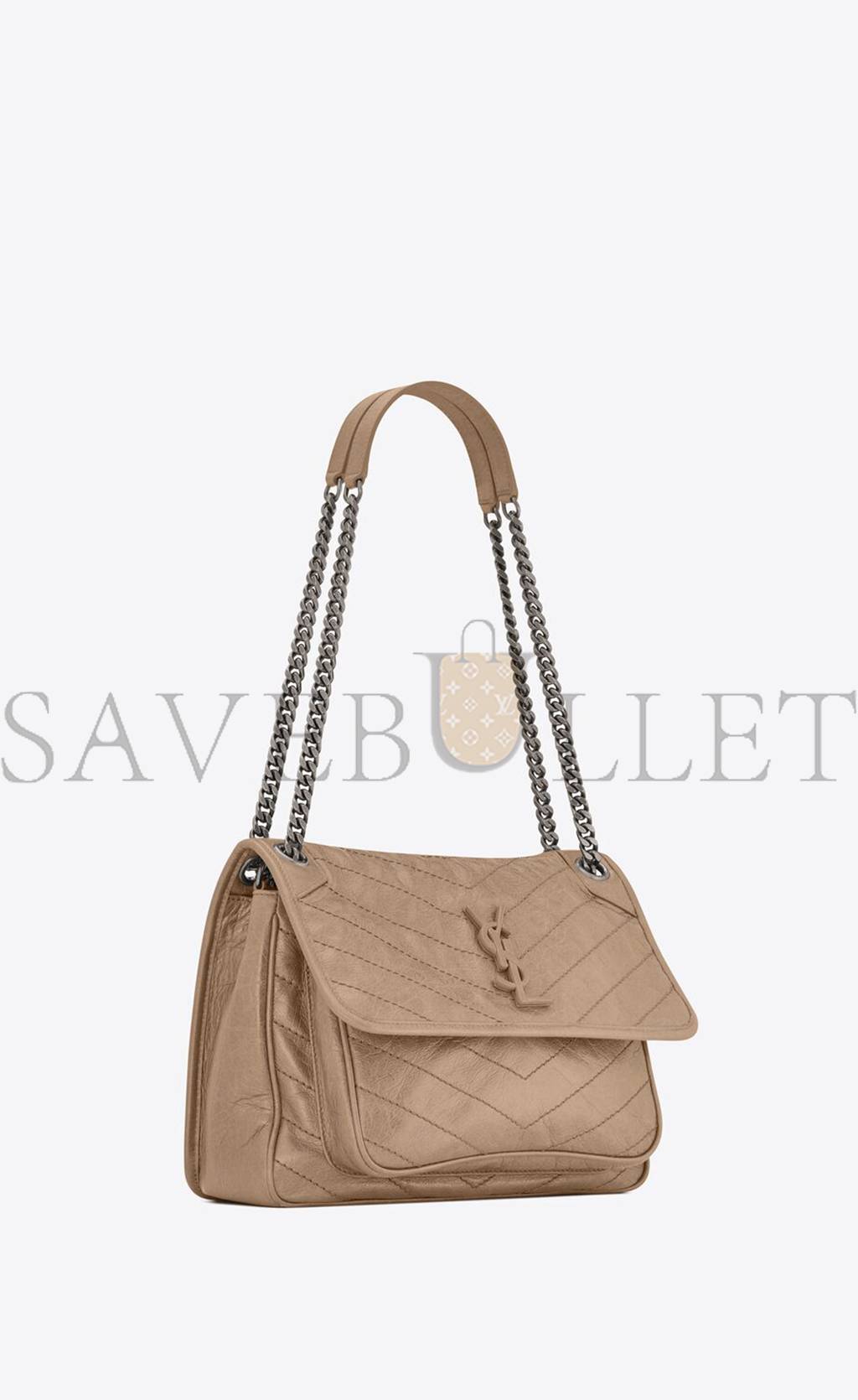 YSL NIKI MEDIUM CHAIN BAG IN CRINKLED VINTAGE VEGETABLE-TANNED LEATHER 6331581YG042826 (28*20*8.5cm) YSL NIKI MEDIUM CHAIN BAG IN CRINKLED VINTAGE VEGETABLE-TANNED LEATHER 6331581YG042826 (28*20*8.5cm)