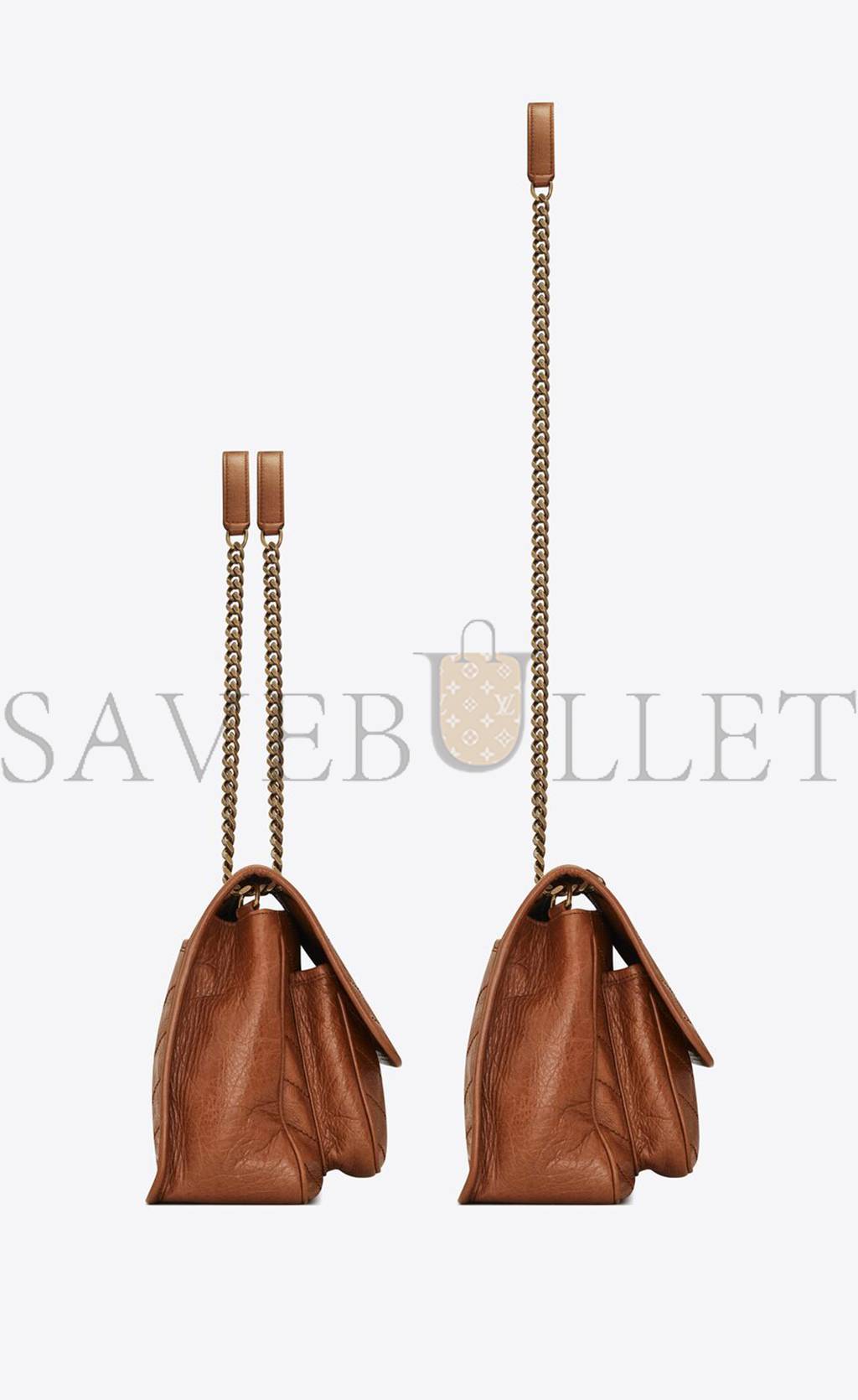 YSL NIKI MEDIUM CHAIN BAG IN CRINKLED VINTAGE LEATHER 6331581YG072522 (28*20*8.5cm) YSL NIKI MEDIUM CHAIN BAG IN CRINKLED VINTAGE LEATHER 6331581YG072522 (28*20*8.5cm)