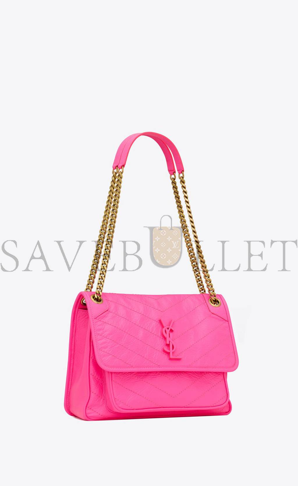 YSL NIKI MEDIUM CHAIN BAG IN CRINKLED LAMBSKIN 633158AAA6N5646 (28*20*8.5cm) YSL NIKI MEDIUM CHAIN BAG IN CRINKLED LAMBSKIN 633158AAA6N5646 (28*20*8.5cm)