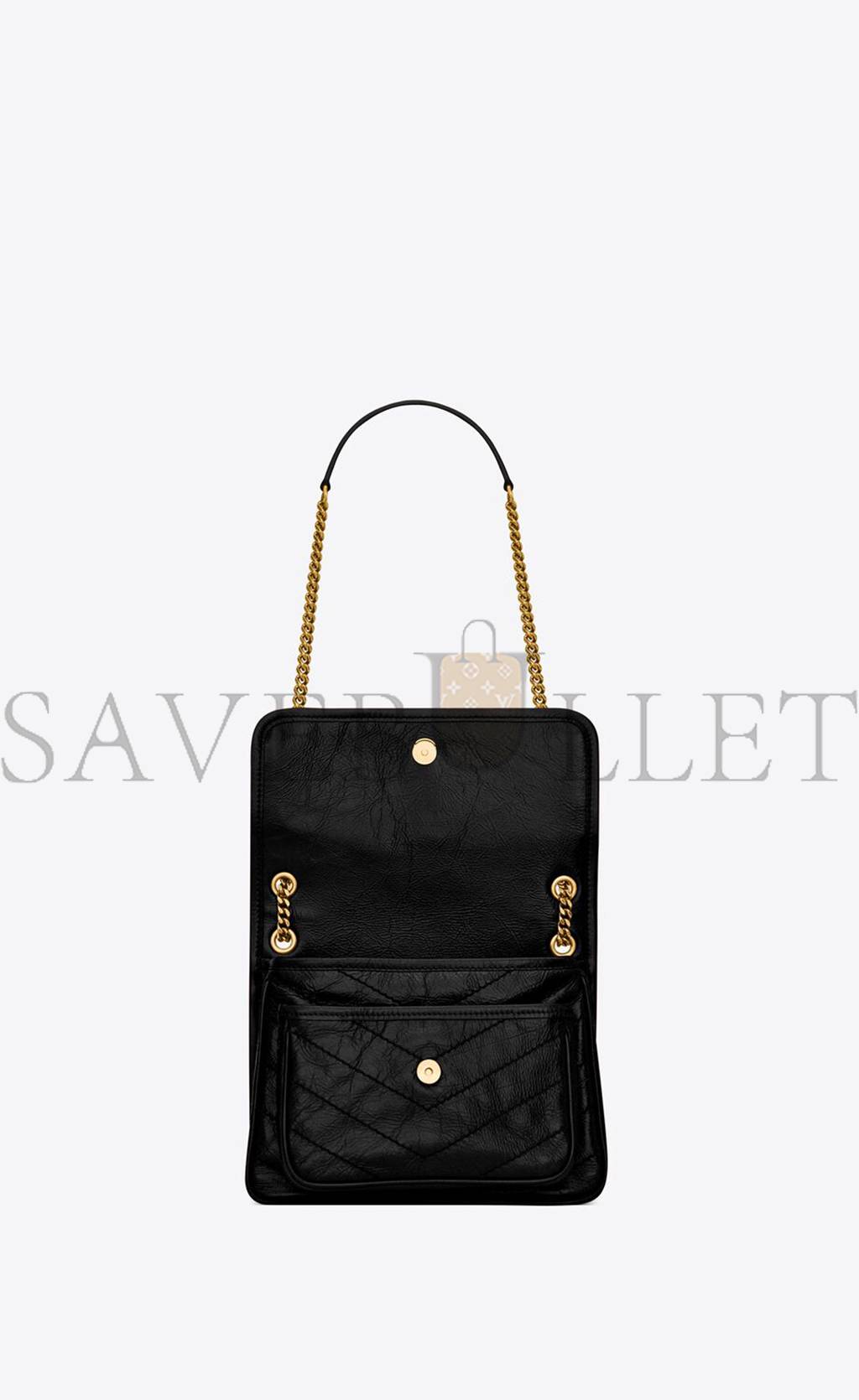 YSL NIKI BABY CHAIN BAG IN CRINKLED VINTAGE LEATHER 6331600EN071000 (21*16*7.5cm) YSL NIKI BABY CHAIN BAG IN CRINKLED VINTAGE LEATHER 6331600EN071000 (21*16*7.5cm)
